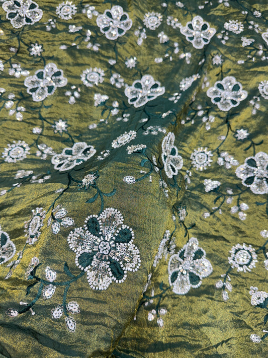 viscose Tissue hand work Embroidery 44 inch width