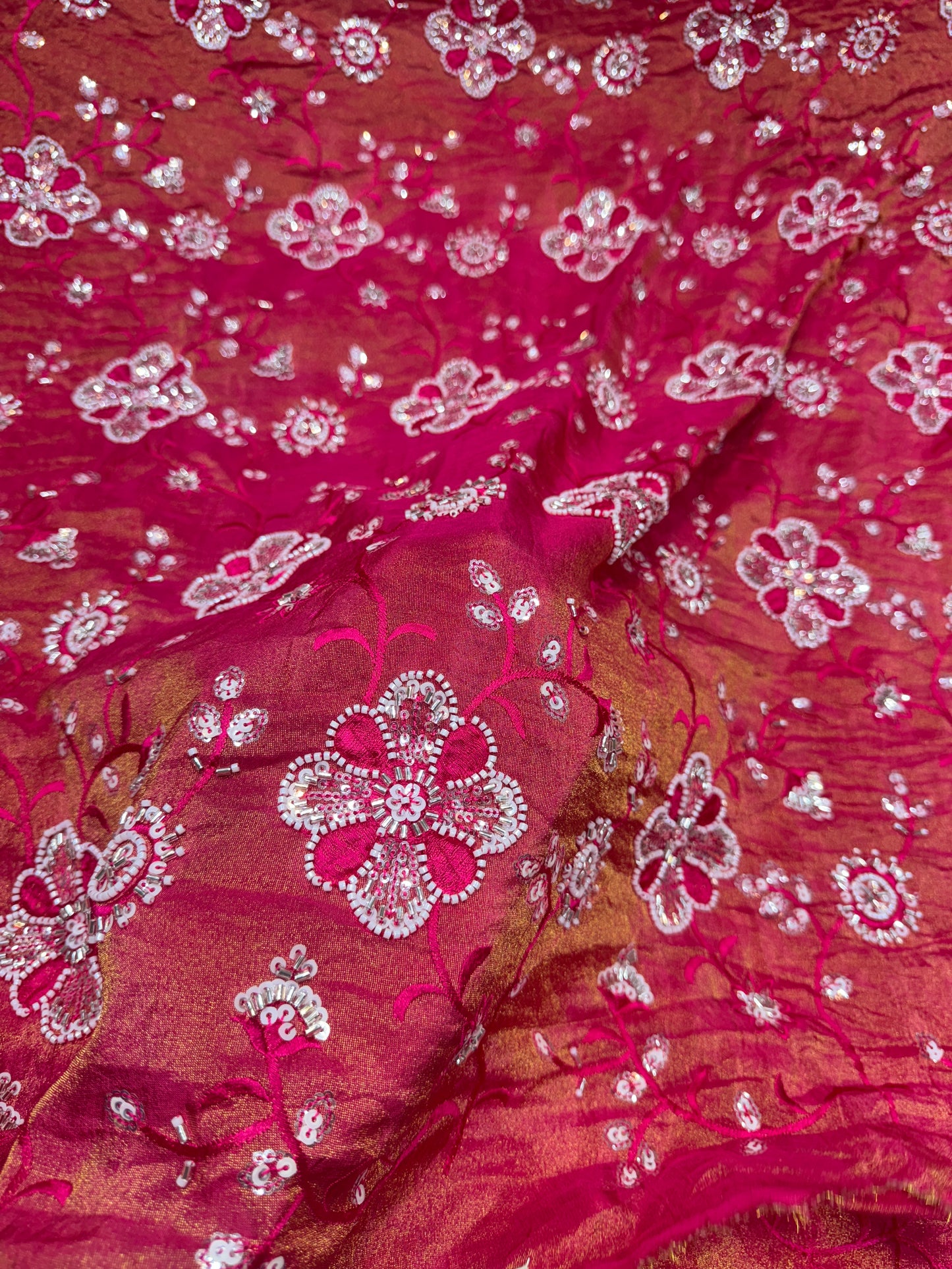 viscose Tissue hand work Embroidery 44 inch width