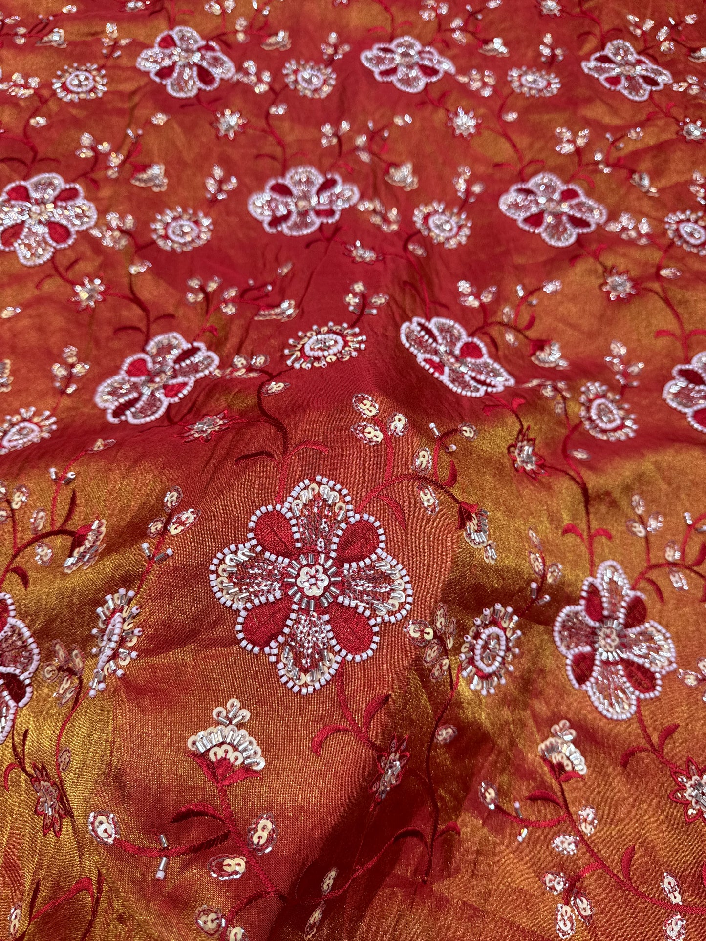 viscose Tissue hand work Embroidery 44 inch width