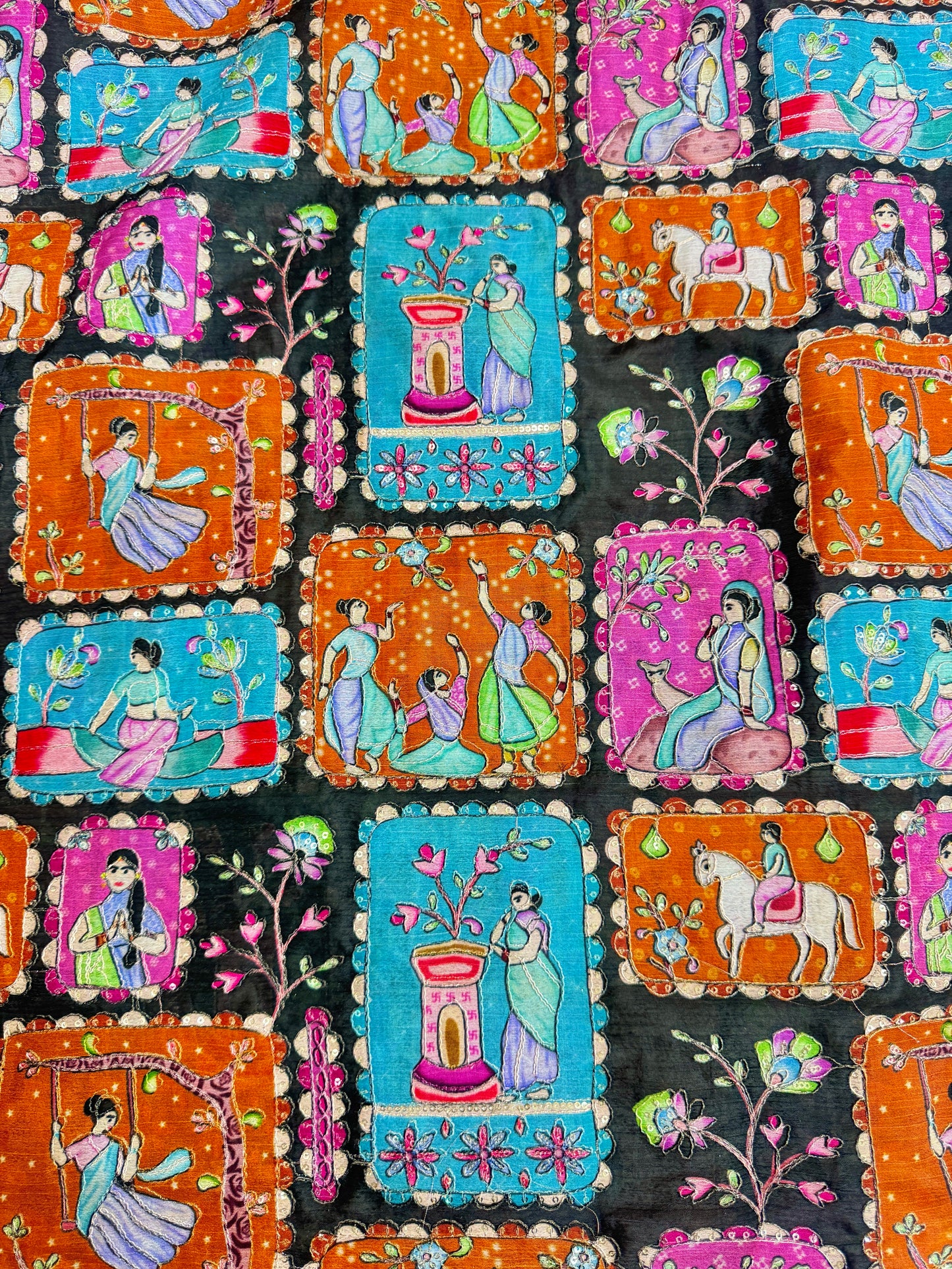 😍CHÈNON PUR AVEC IMPRIMÉ EN POSITION👸🤴 DESIGN RAJA RANI LARGEUR 44-45. #6