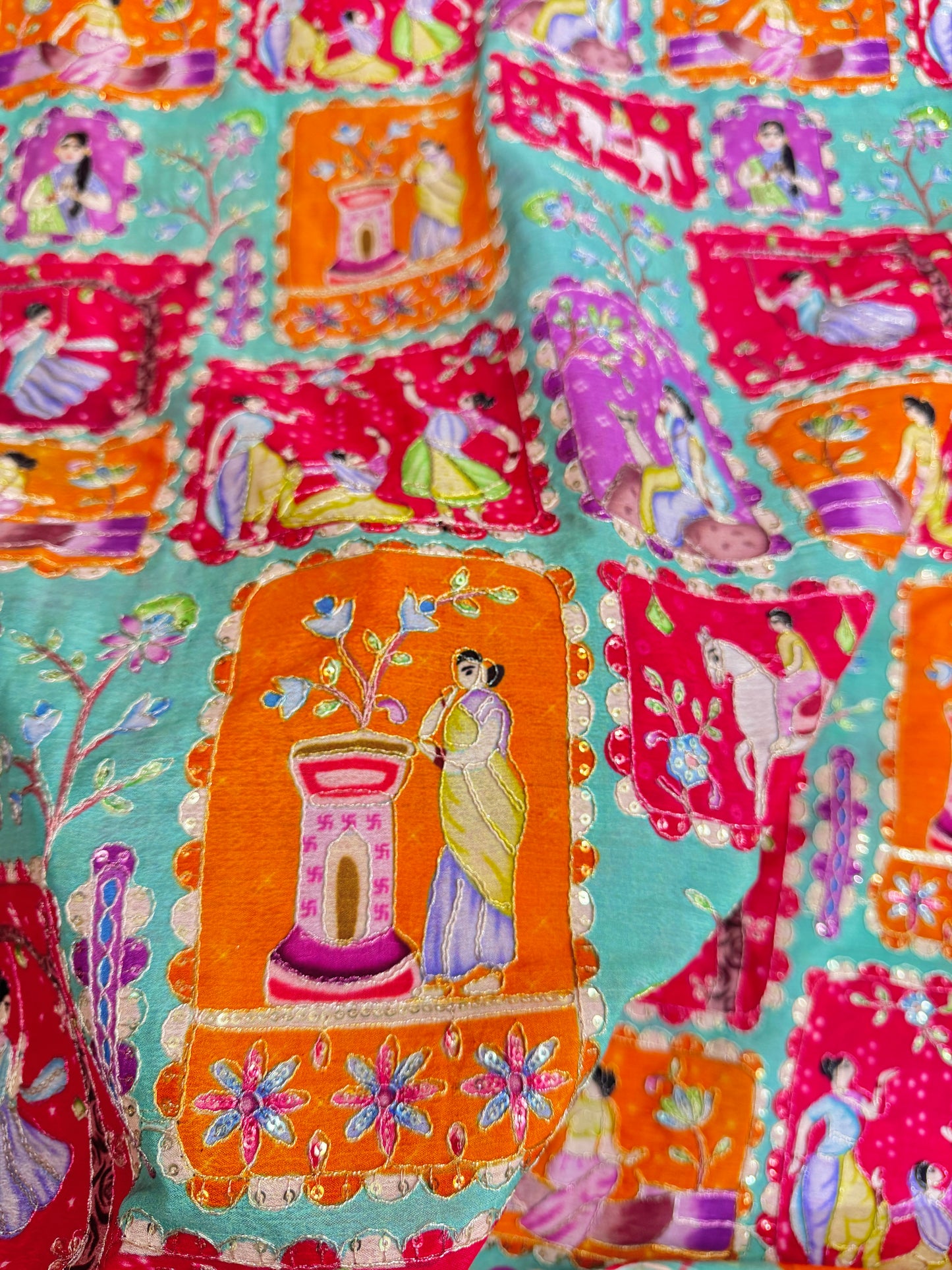 😍PURE CHENON WITH POSITION PRINT👸🤴 RAJA RANI DESIGN 44-45 WIDTH. #9