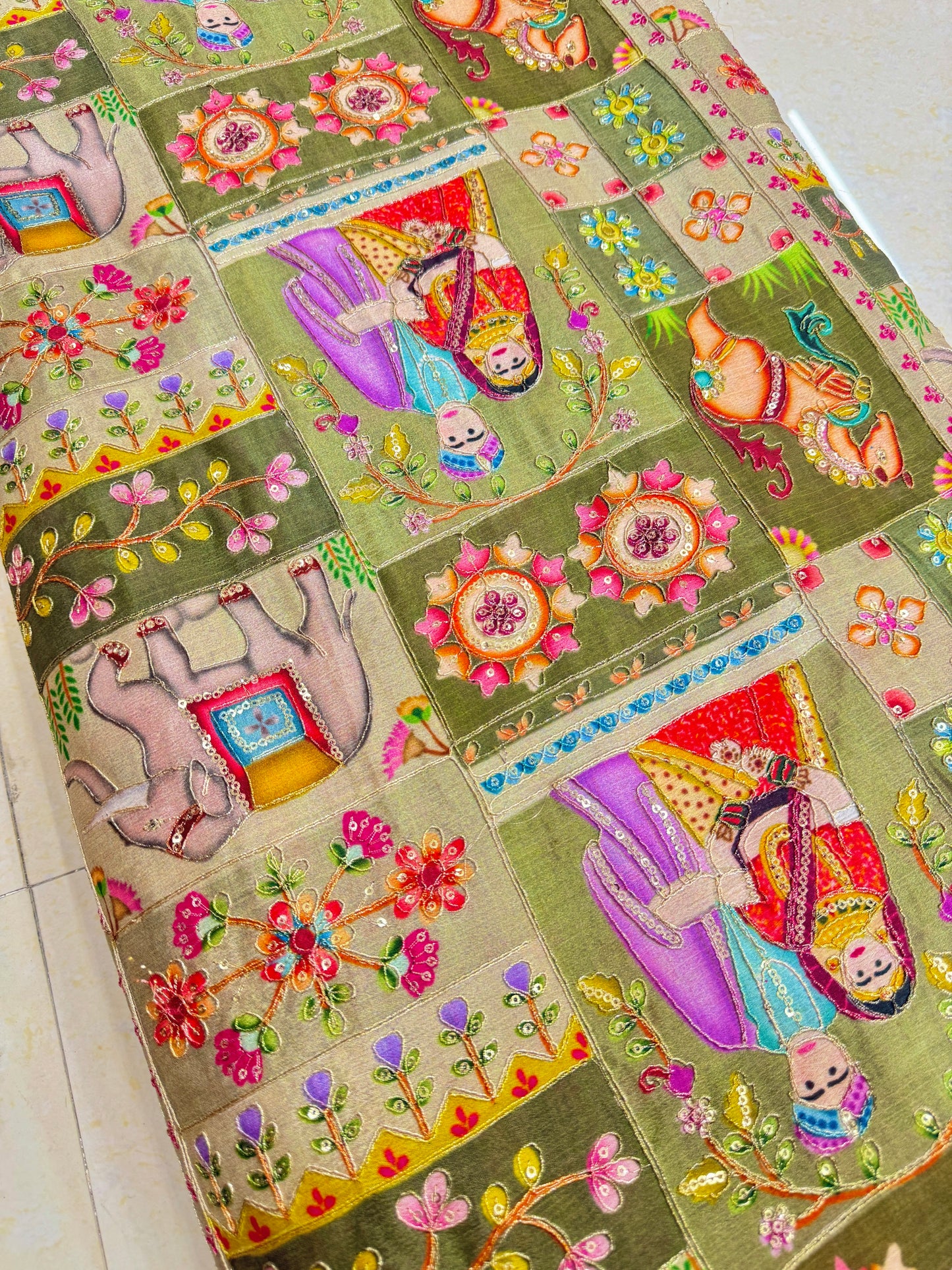 😍PURE CHENON AVEC IMPRIMÉ POSITIONNEL 👸🤴 DESIGN RAJA RANI LARGEUR 44-45. #22