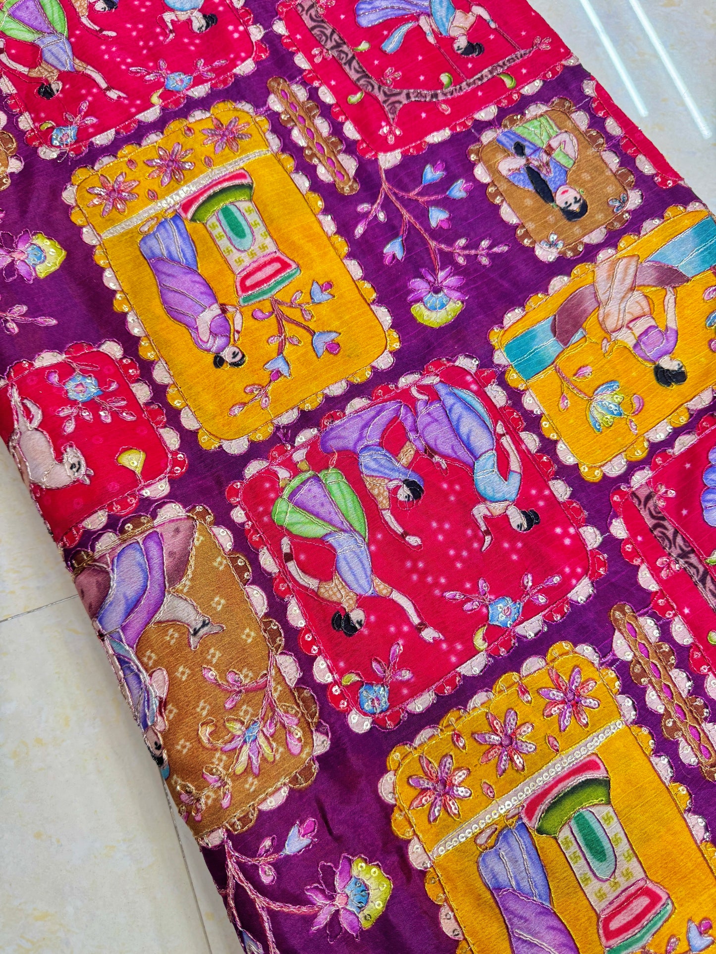 😍CHÈNE PURE AVEC IMPRIMÉ POSITIONNEL 👸🤴 DESIGN RAJA RANI LARGEUR 44-45. #23