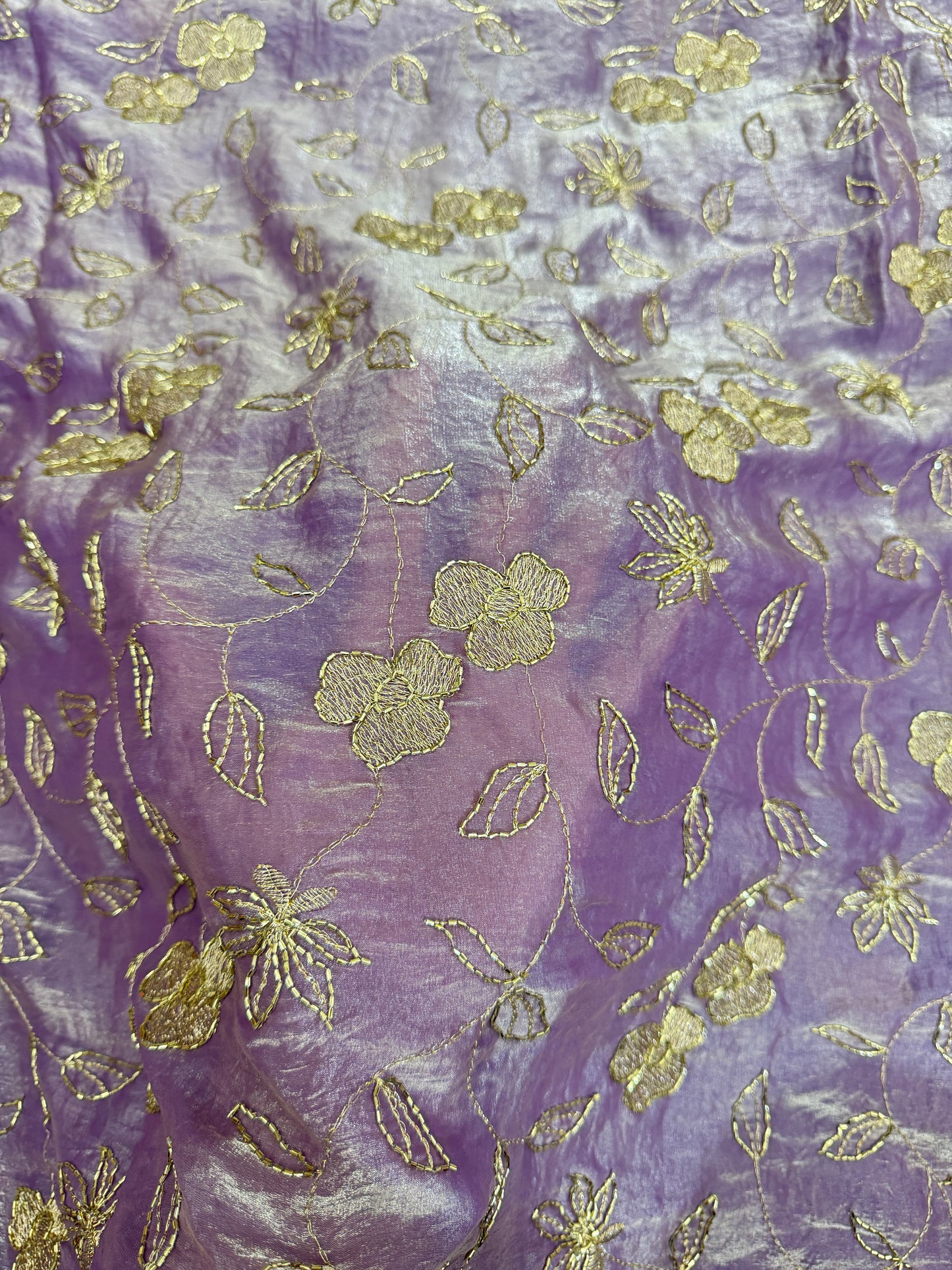 🥻👗BEAUTIFUL GLASS TISSU WITH ALLOVER BEATS WORK 44-45WIDTH - Design 4