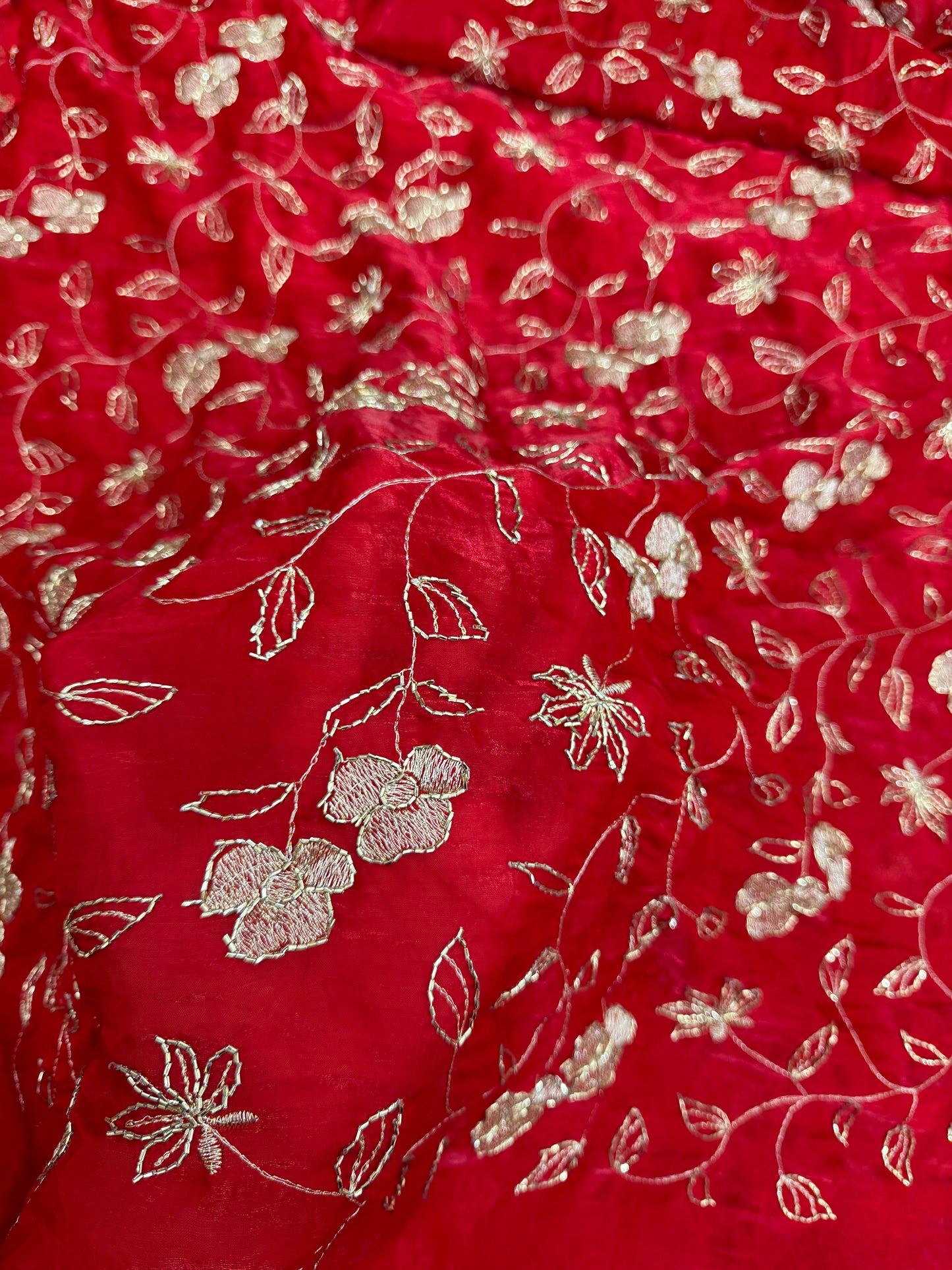 🥻👗BEAUTIFUL GLASS TISSU WITH ALLOVER BEATS WORK 44-45WIDTH - Design 1