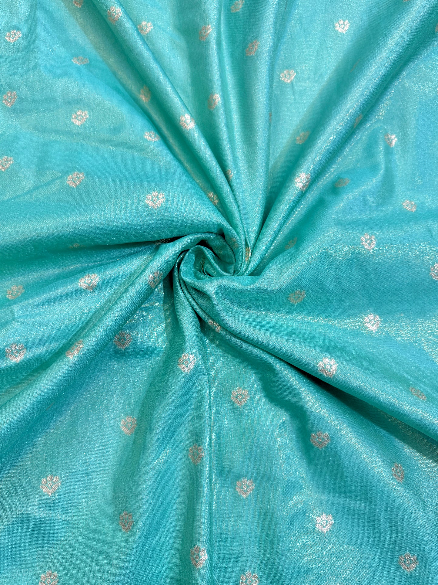 Paitanick Desing border with tissu fabric 44-45 width sky blue