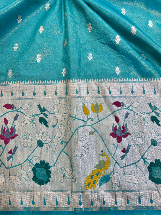 Paitanick Desing border with tissu fabric 44-45 width DARK SKY BLUE