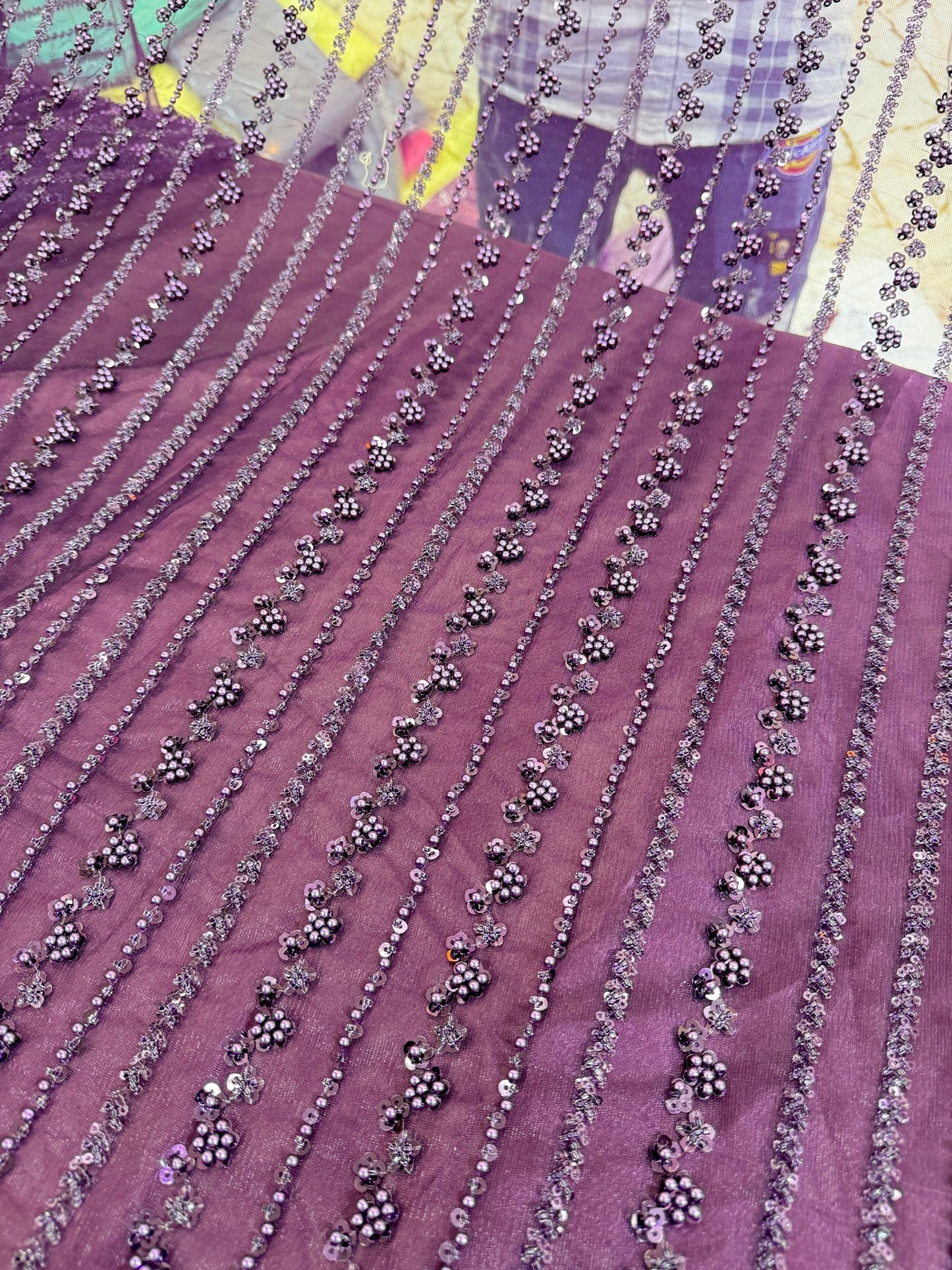 NET IMPORTED HANDWORK NET EMBROIDERY FABRIC 54 INCH WIDTH