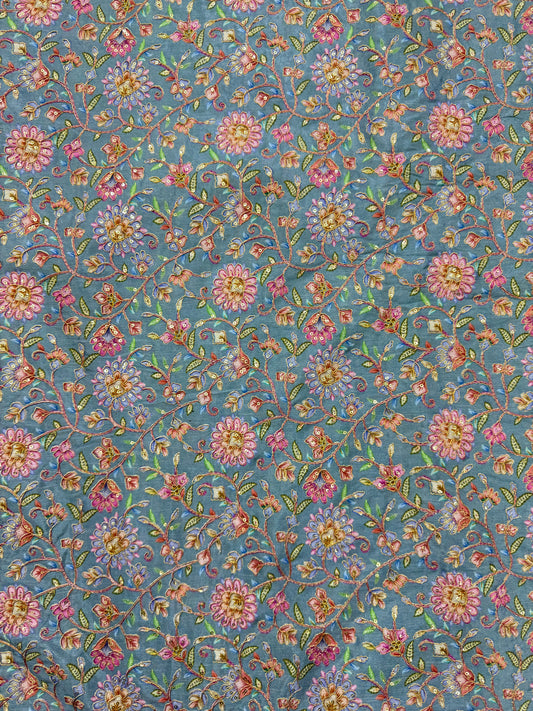 Pure 🌸Chinon fabric 👗with embroidery 44inch width