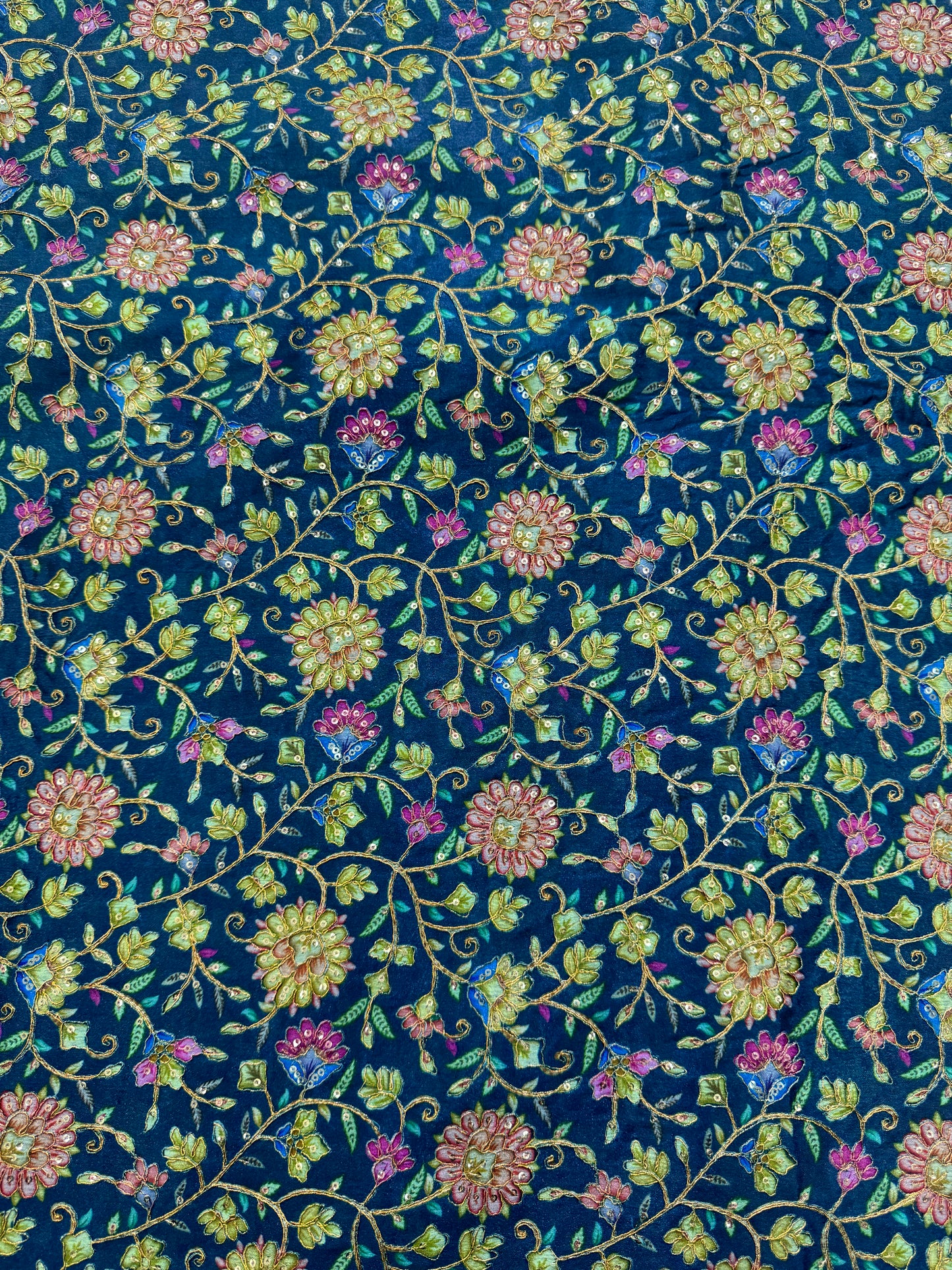 Pure 🌸Chinon fabric 👗with embroidery 44inch width