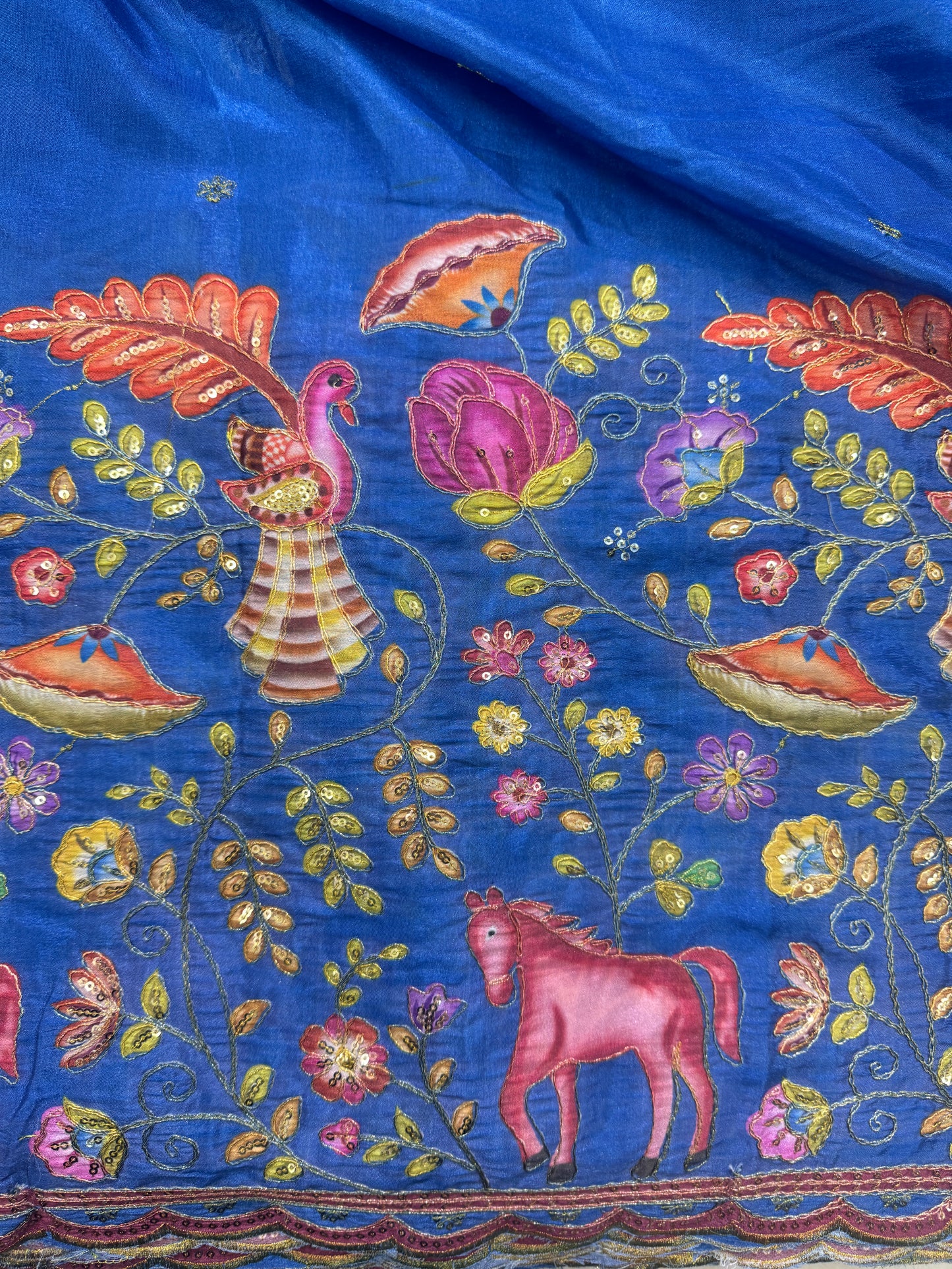 🥰🦌Beautiful Kalamkari Border Fabrics 🦚 44width