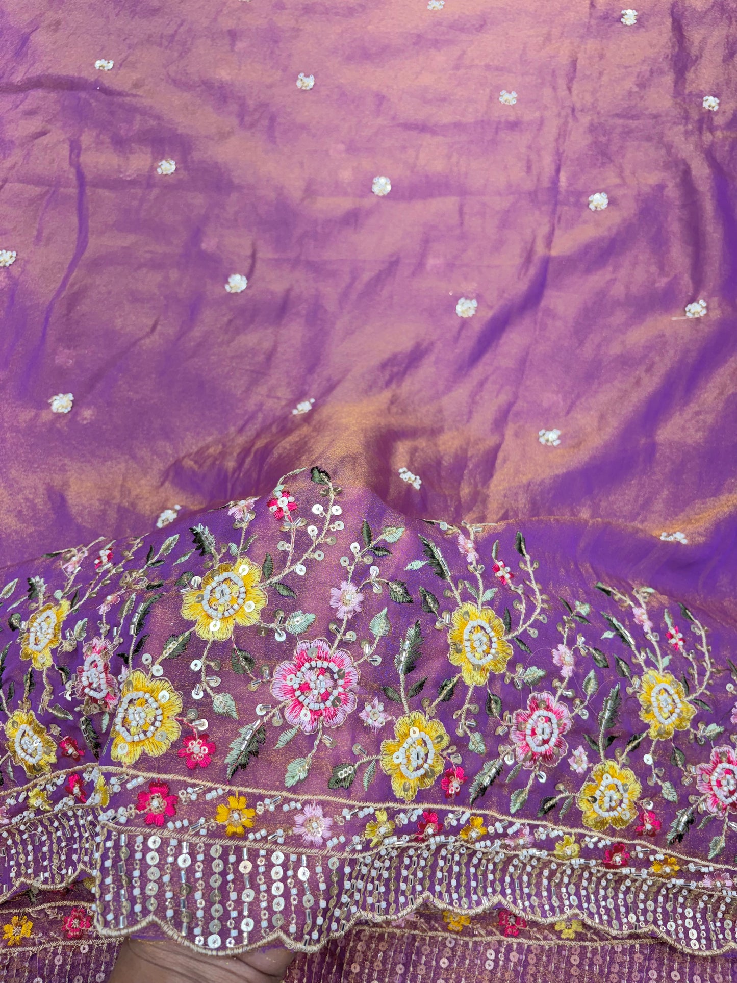 😍🥹Premium Space Silk with Beautiful Multi Colour Embroidery 44-45 inch width 🥻👗