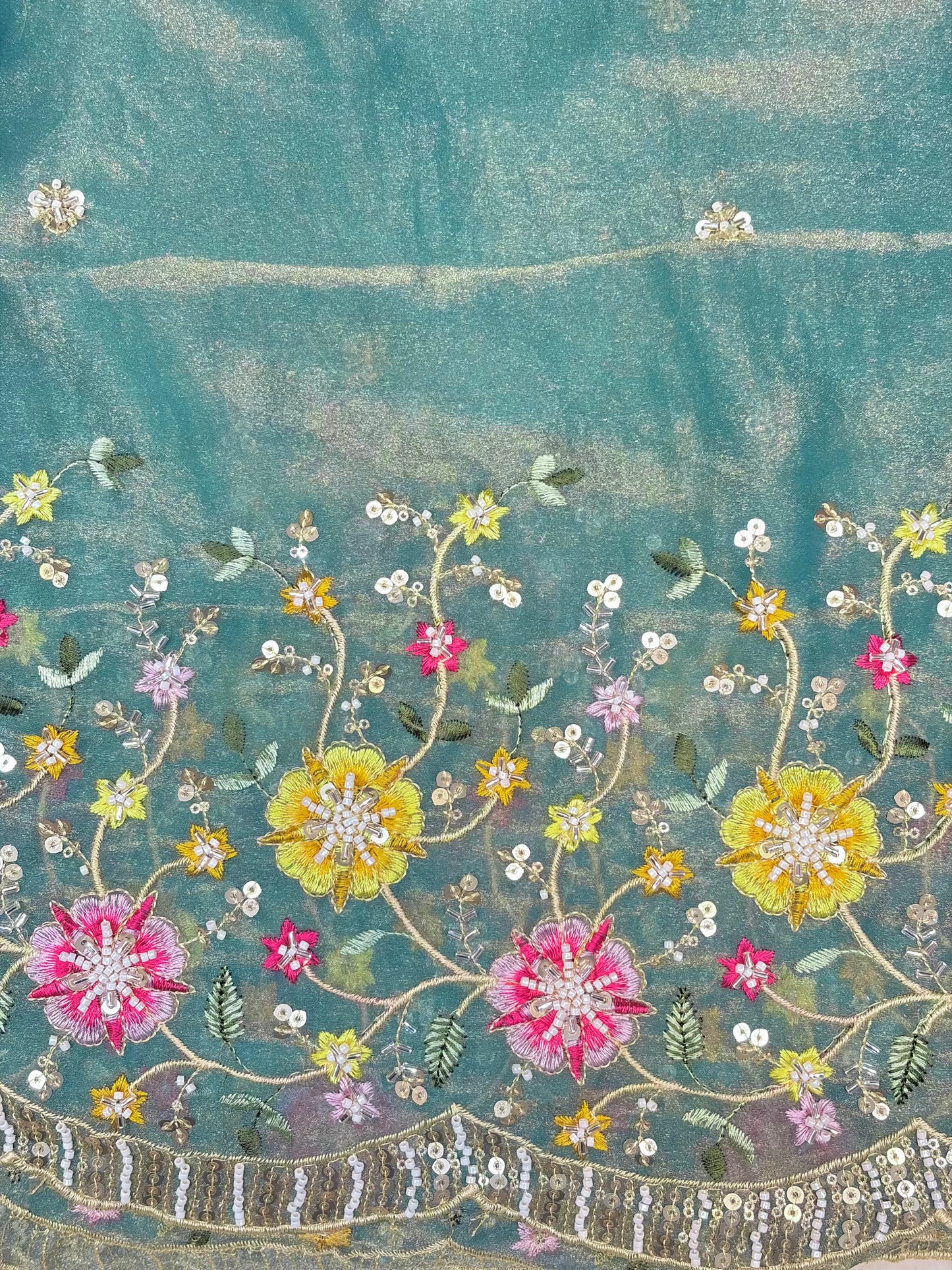 😍🥹Premium Space Silk with Beautiful Multi Colour Embroidery 44-45 inch width 🥻👗