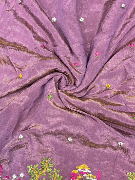 🥰Vichetra Silk 🪡🧵 Embroidery 💃 with Lady 🥹 Design | 44 Inch Width