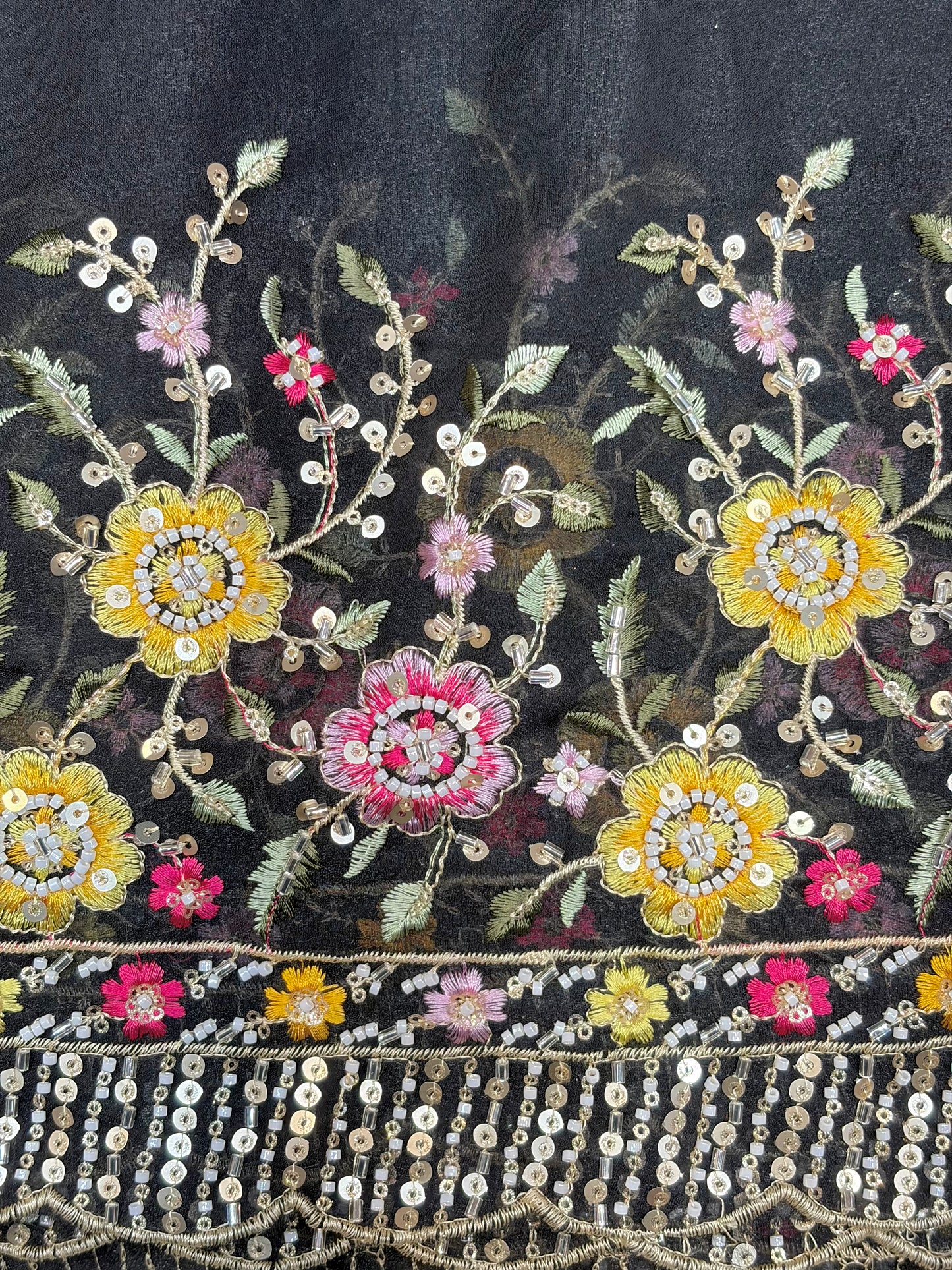 😍🥹Premium Space Silk with Beautiful Multi Colour Embroidery 44-45 inch width 🥻👗