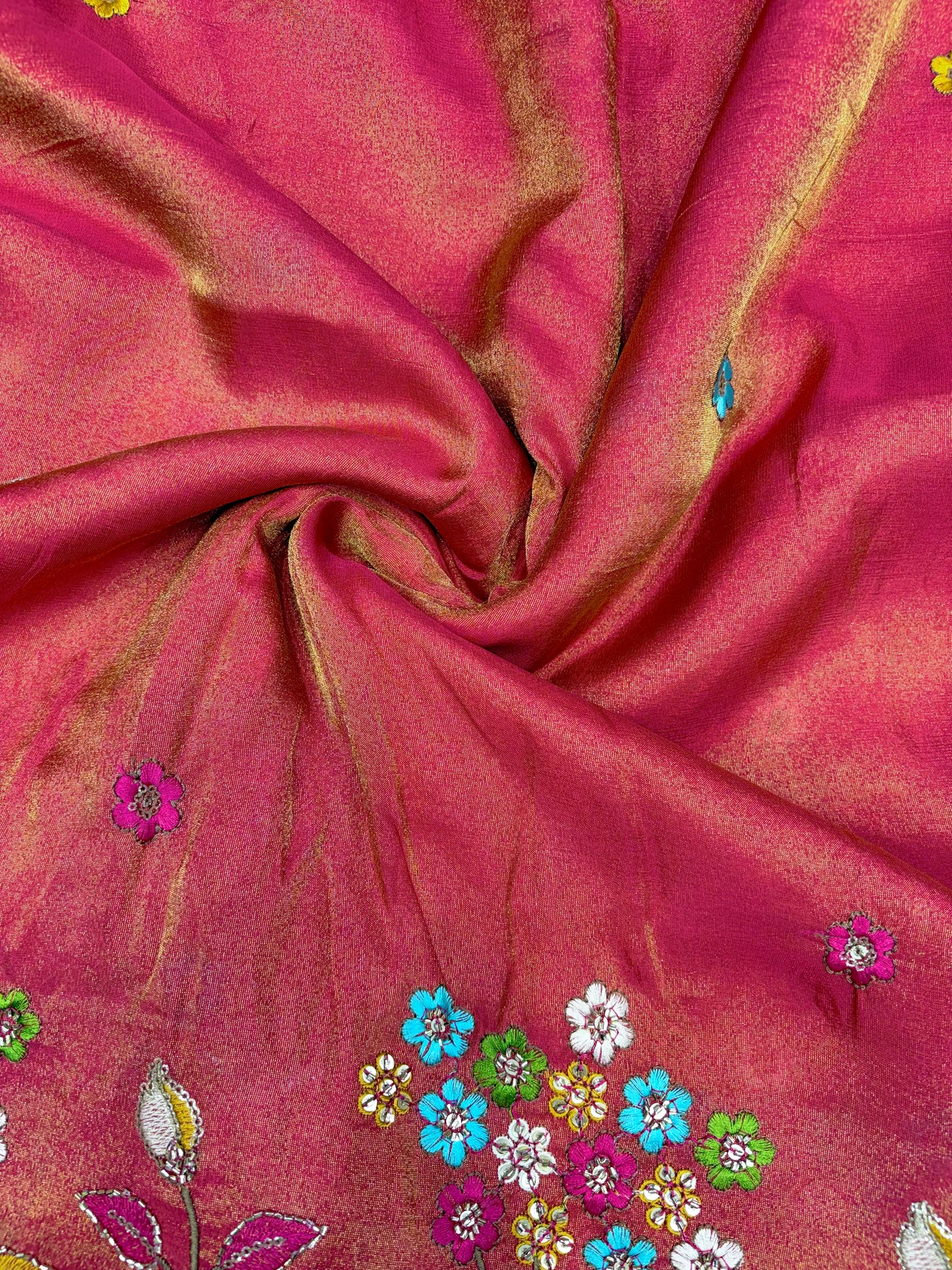 Royal Heritage Visco Tissue (Embroidered )Fabric ,lehanga,blouse, duppats , Inch 44-45 Width