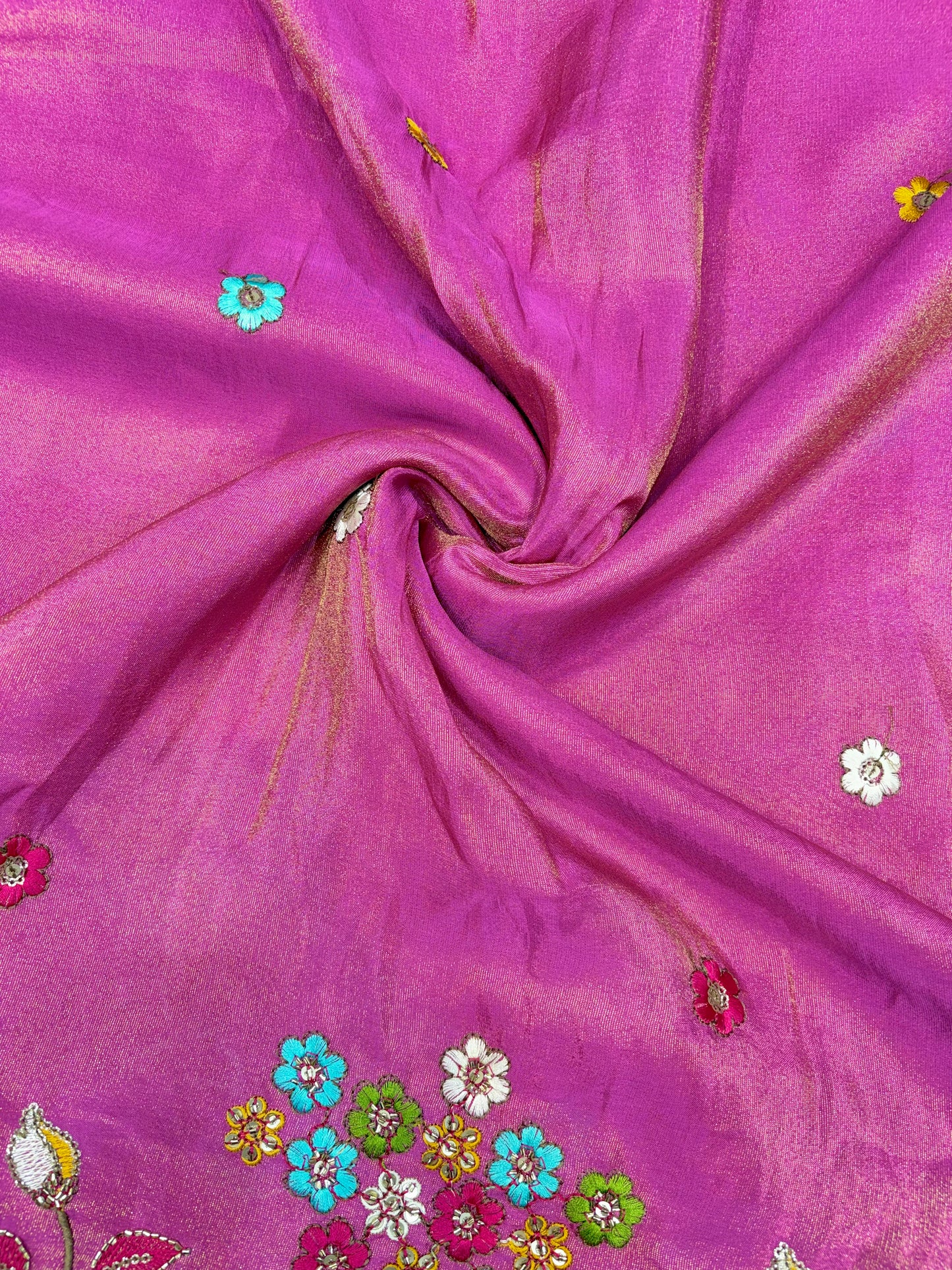Royal Heritage Visco Tissue (Embroidered )Fabric ,lehanga,blouse, duppats , Inch 44-45 Width