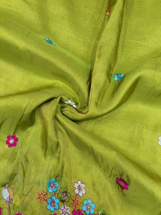 Royal Heritage Visco Tissue (Embroidered )Fabric ,lehanga,blouse, duppats , Inch 44-45 Width