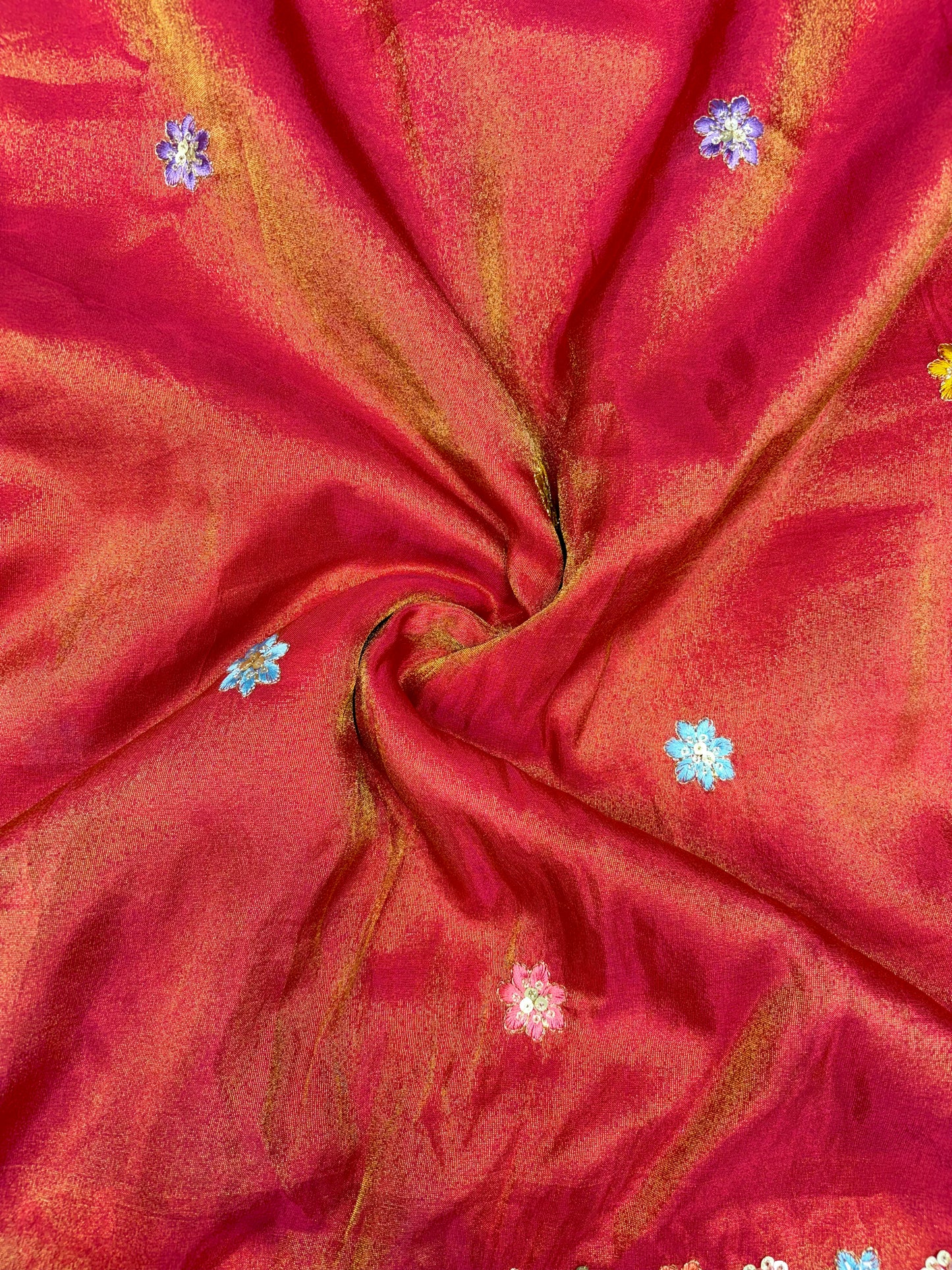 Royal Heritage Visco Tissue (Embroidered )Fabric ,lehanga,blouse, duppats , Inch 44-45 Width