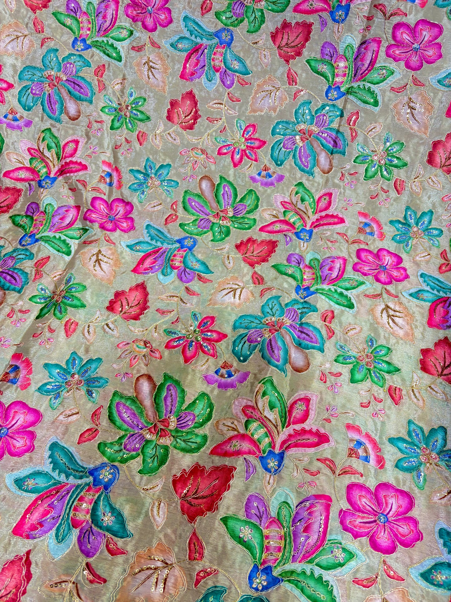 Beautiful π Pure Chenin fabrics flower desing 44inch width
