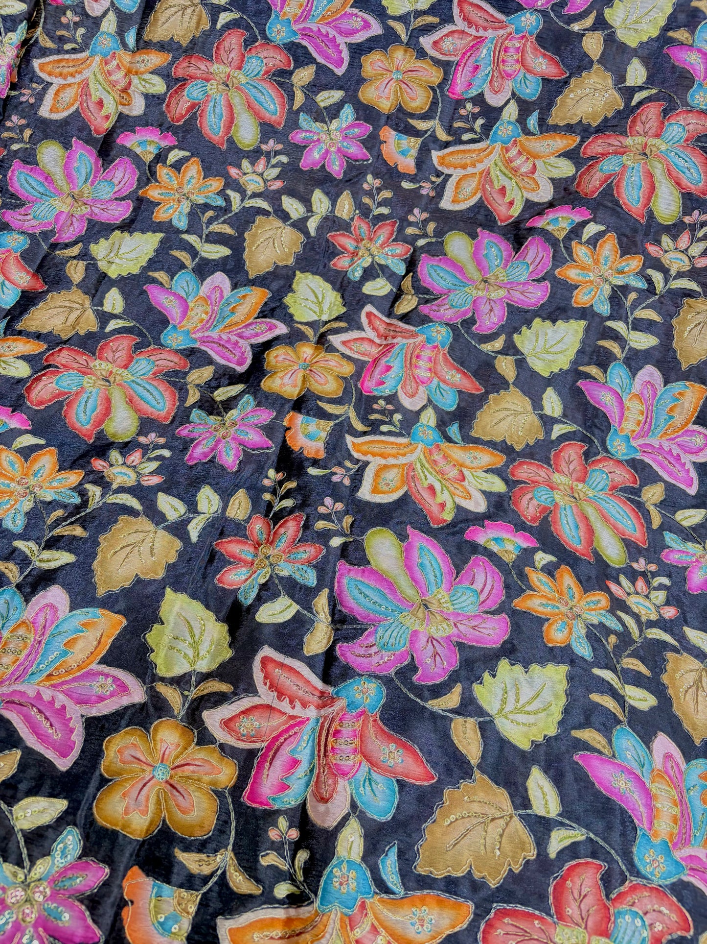 Beautiful π Pure Chenin fabrics flower desing 44inch width