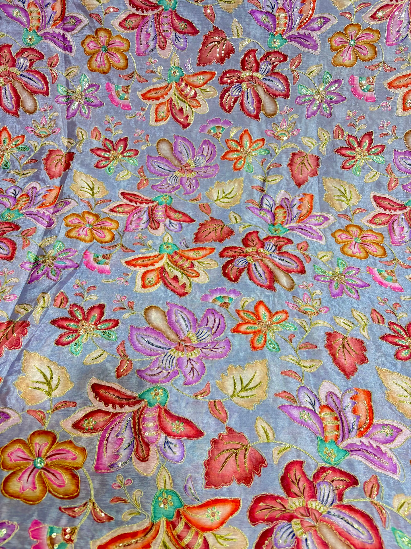 Beautiful π Pure Chenin fabrics flower desing 44inch width