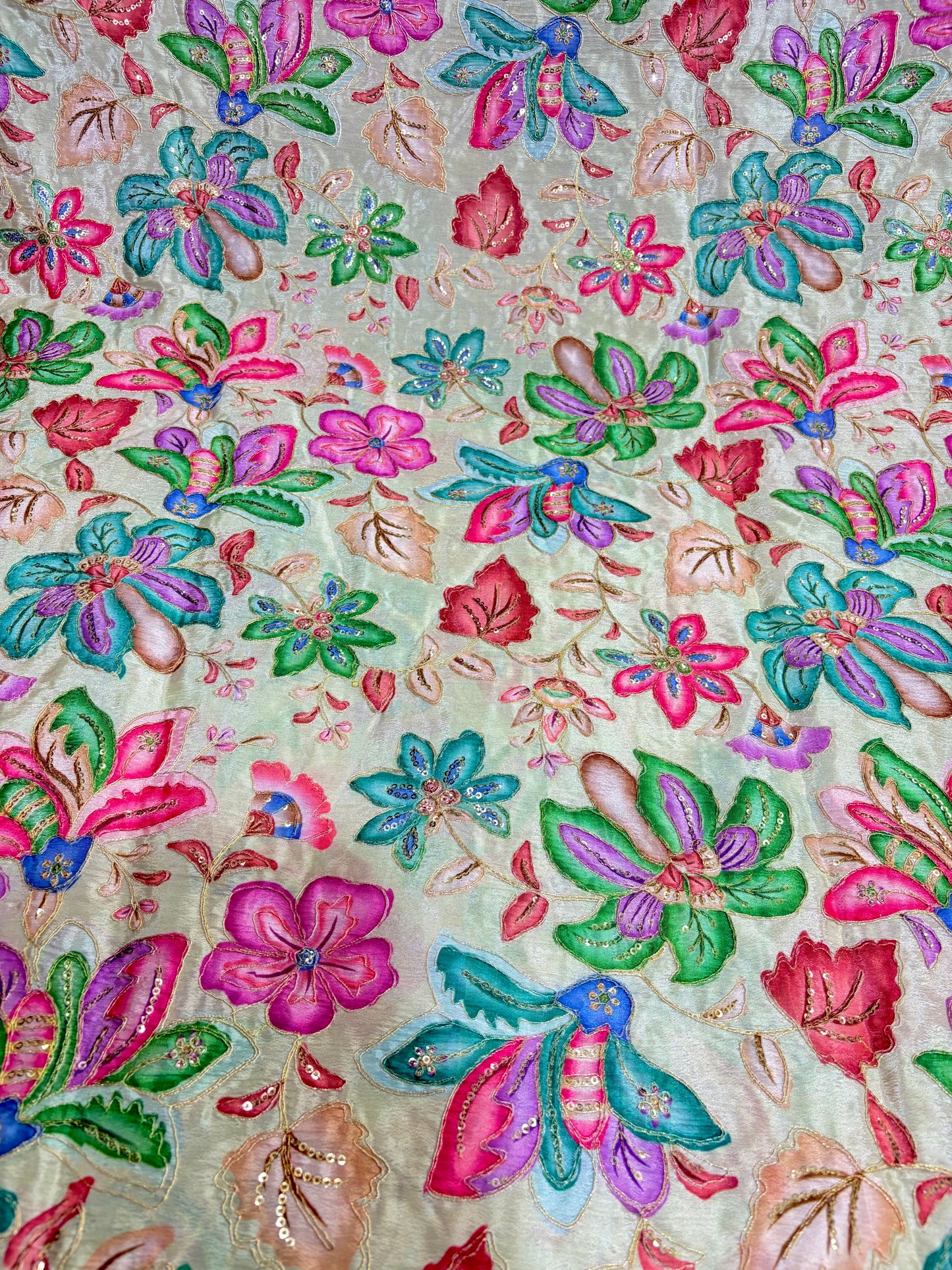 Beautiful π Pure Chenin fabrics flower desing 44inch width