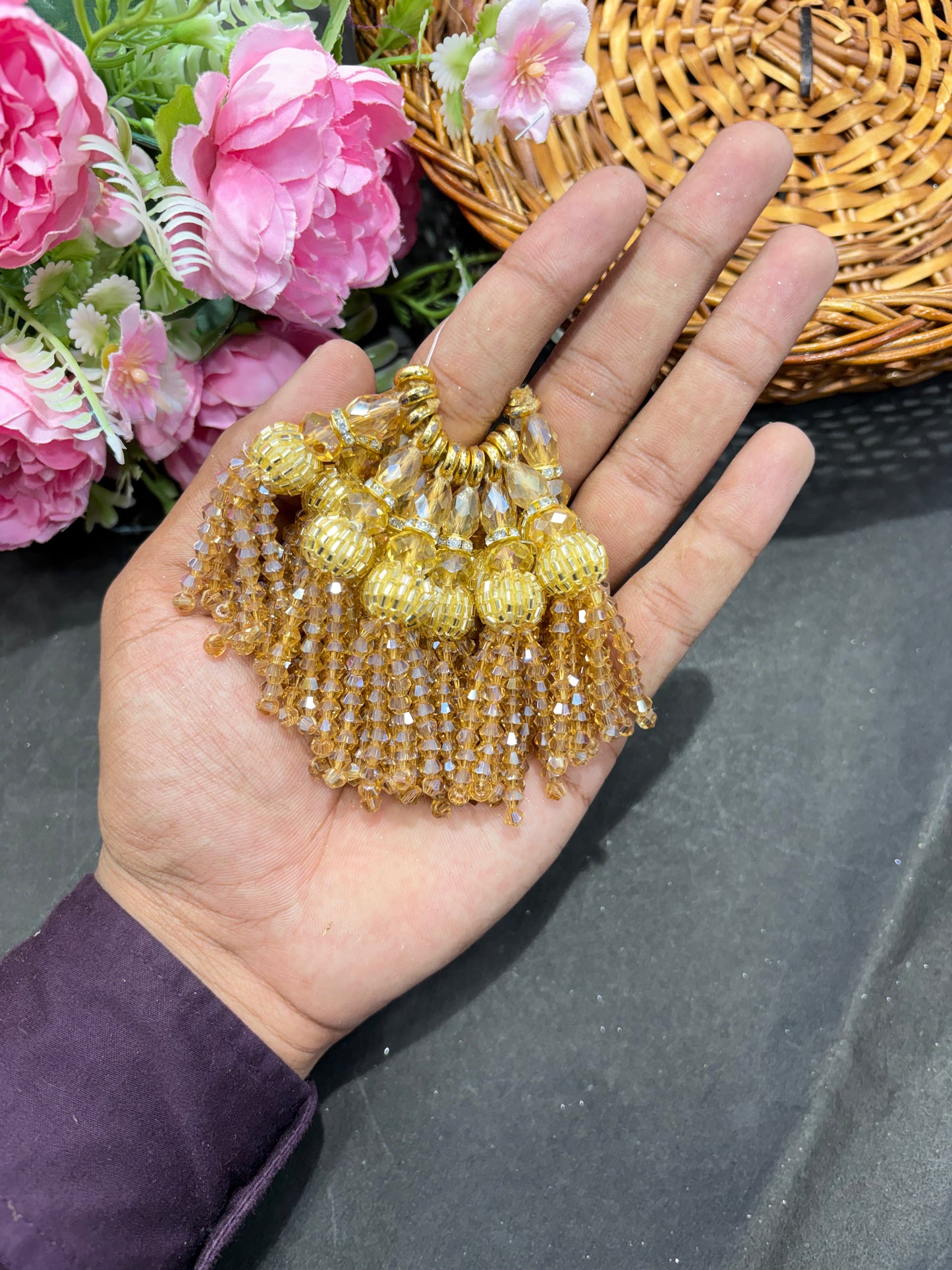 Opulent Crystal Beaded Tassel / Latkan (12peaces )