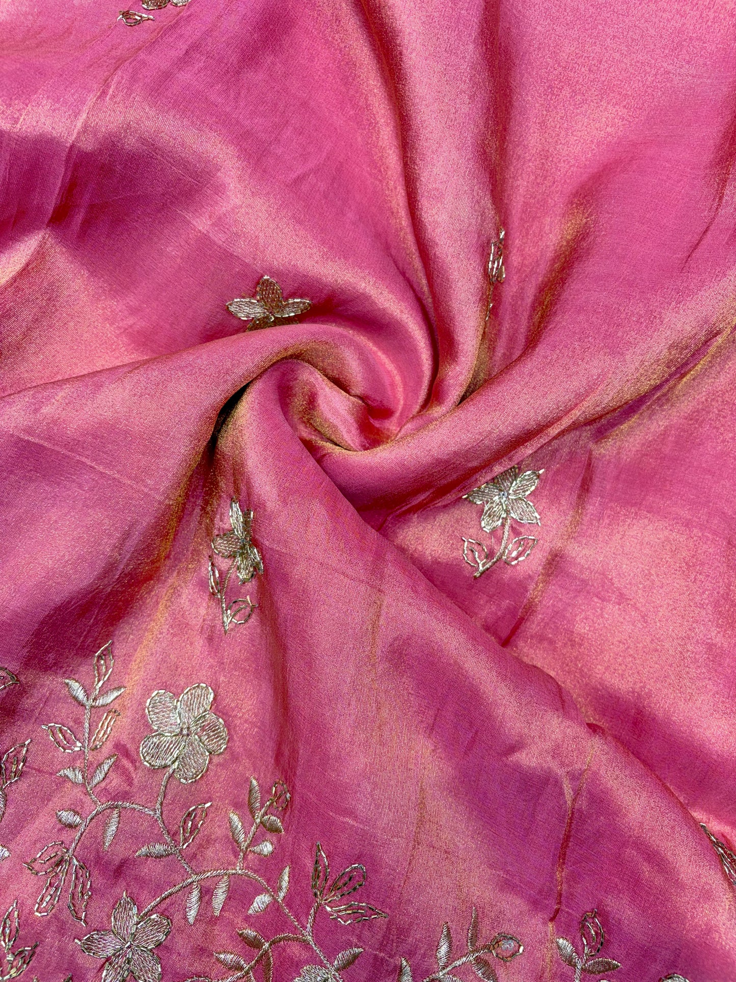 Pure viscouse tissue with beats work flower design 44WIDTH