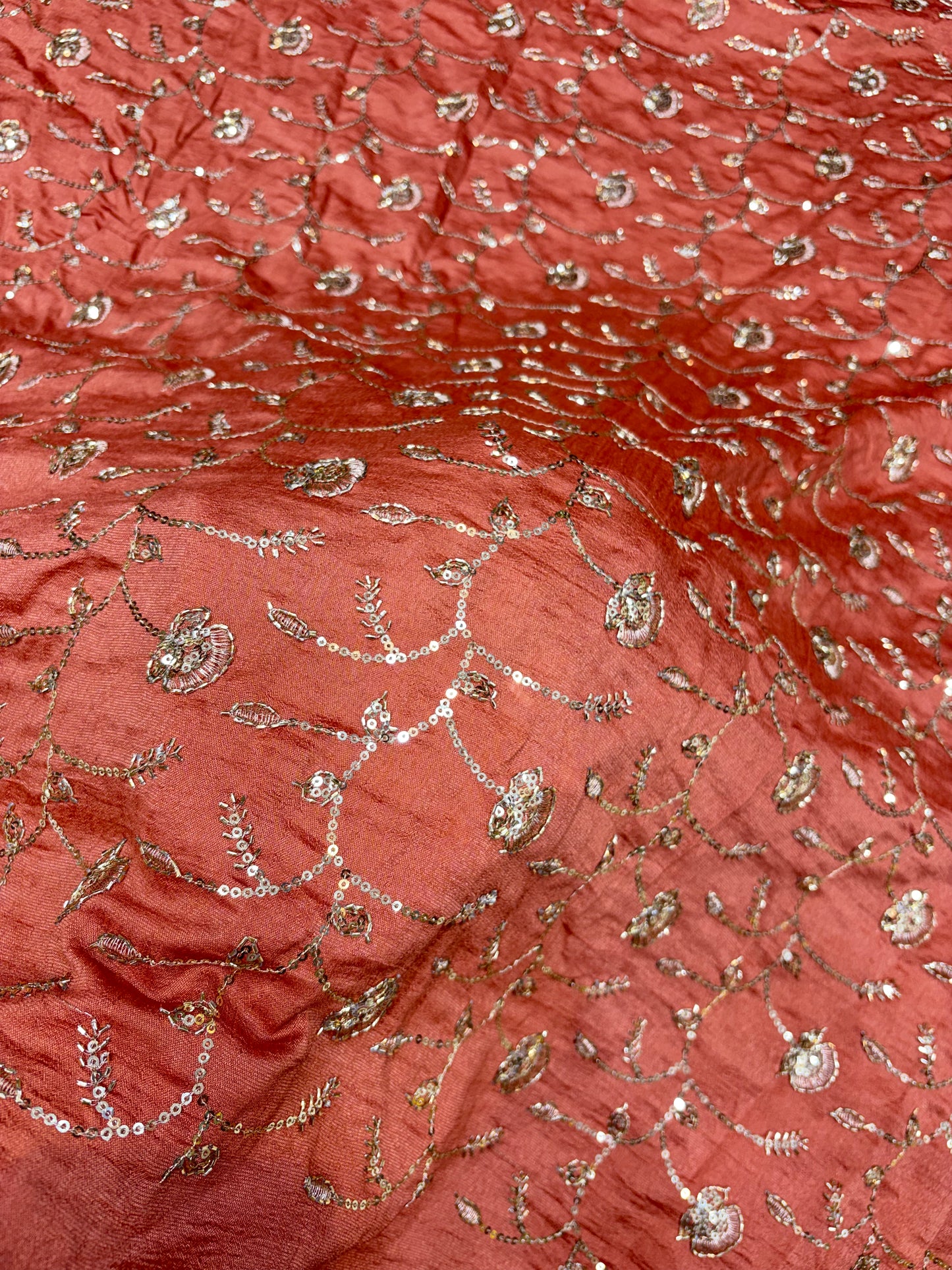 Vichitra Silk Fabric with all over beats work 44inch width