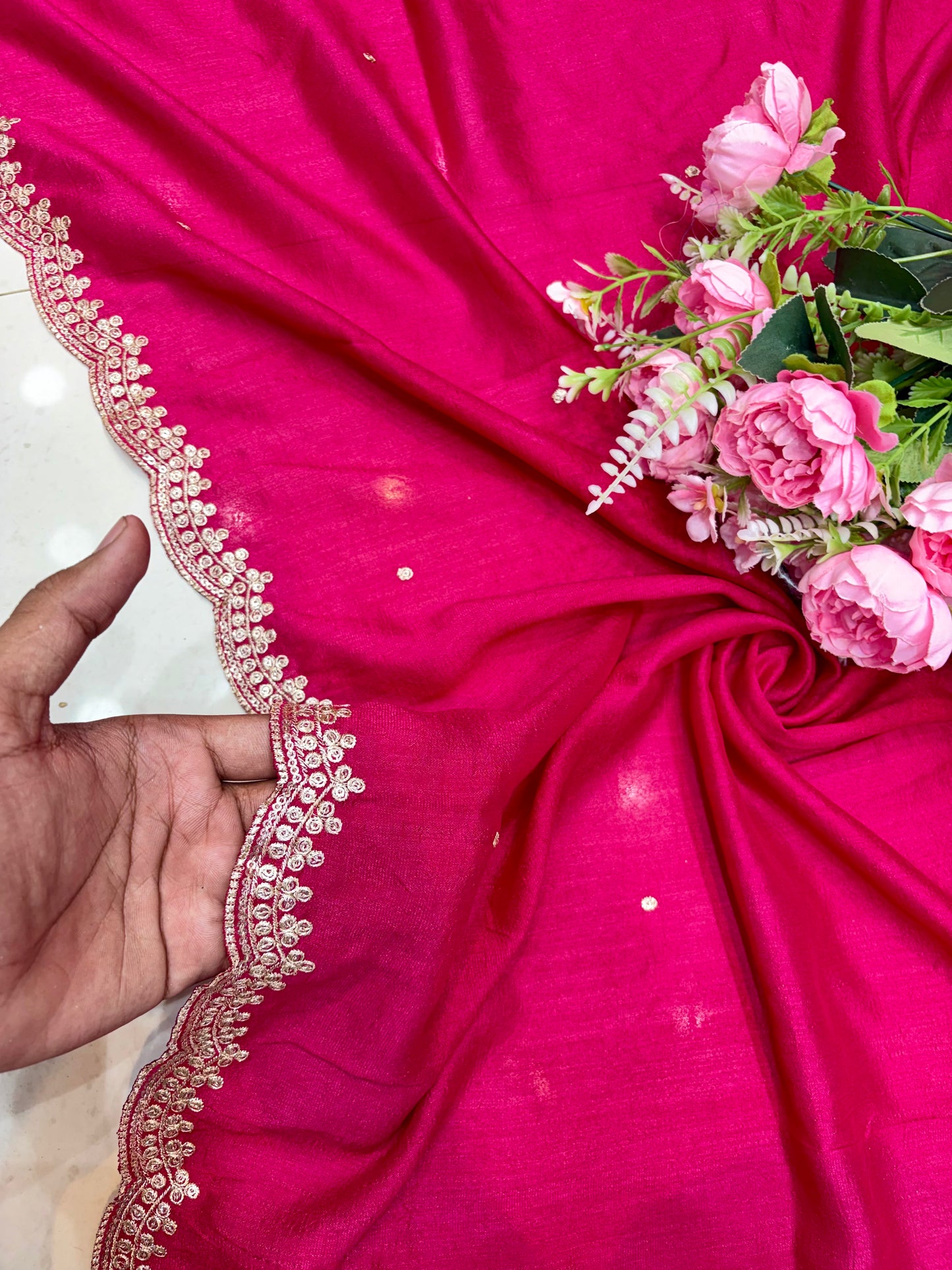 😊Beautiful Vichetra silk duppata 2.25 meter 4 side borde