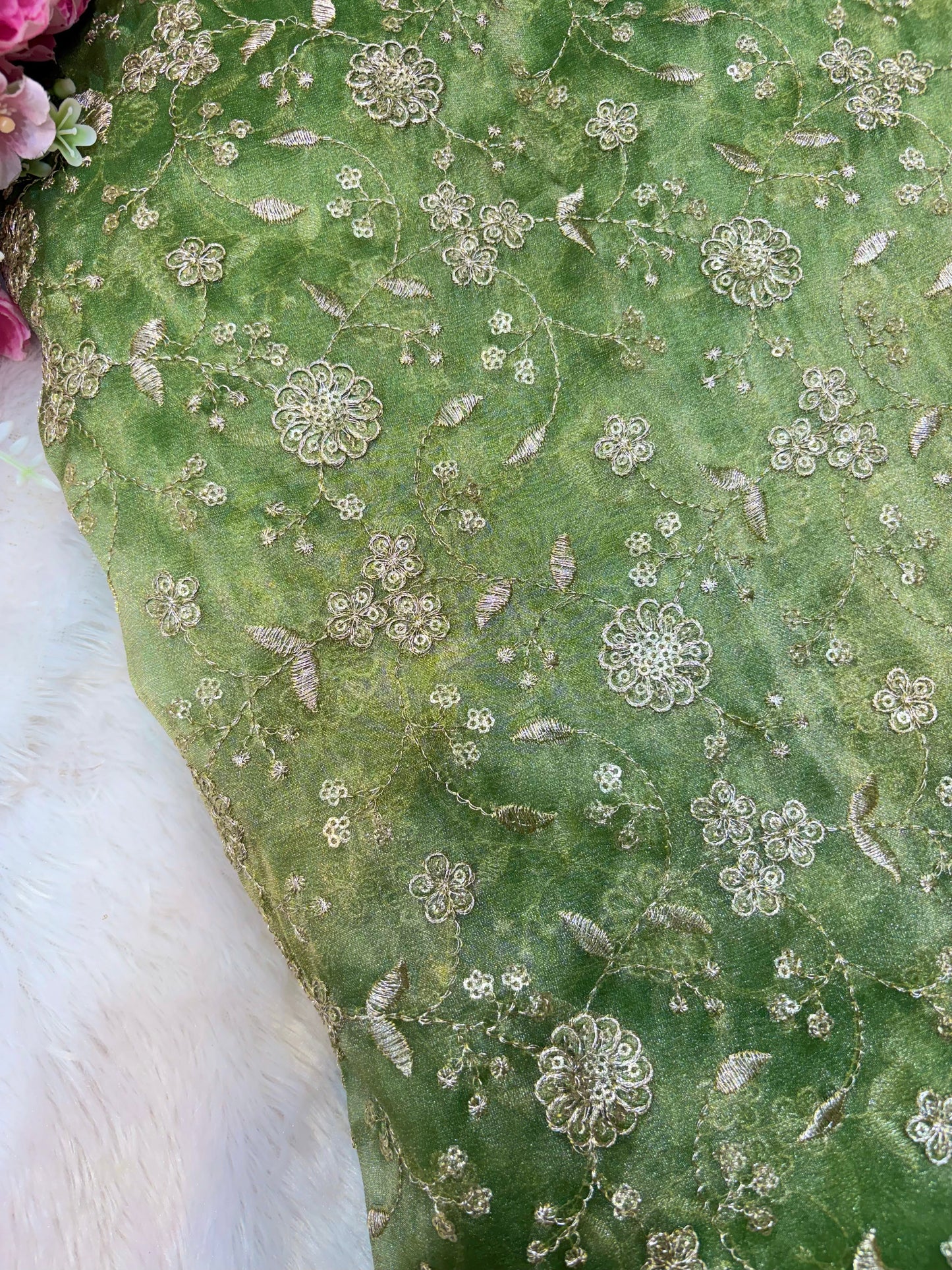 Royal Bloom Tissue Net Fabric 44width