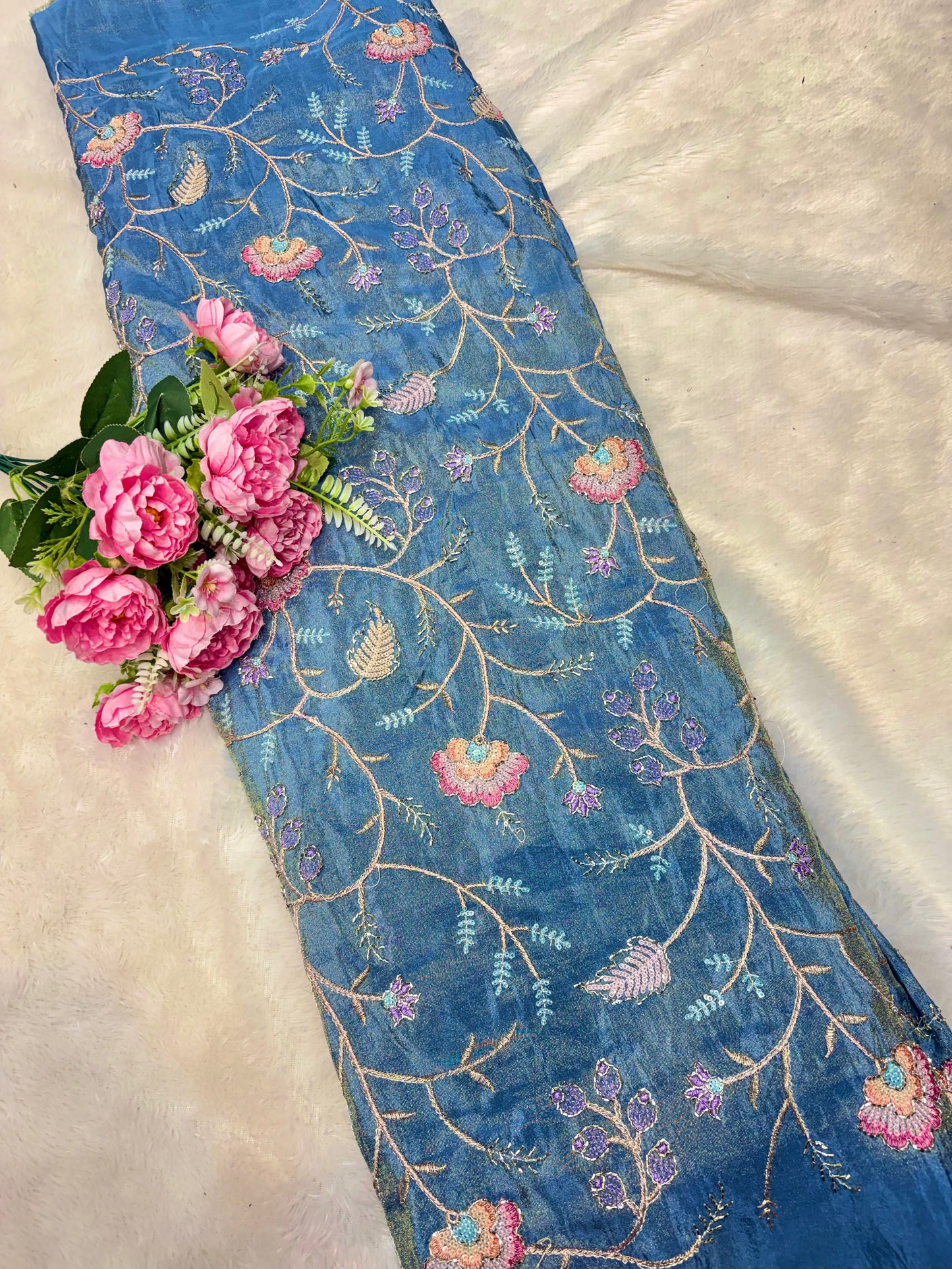 🌸💐Royal premium beats with 🪡🧵 Embroidered Tissue Fabric