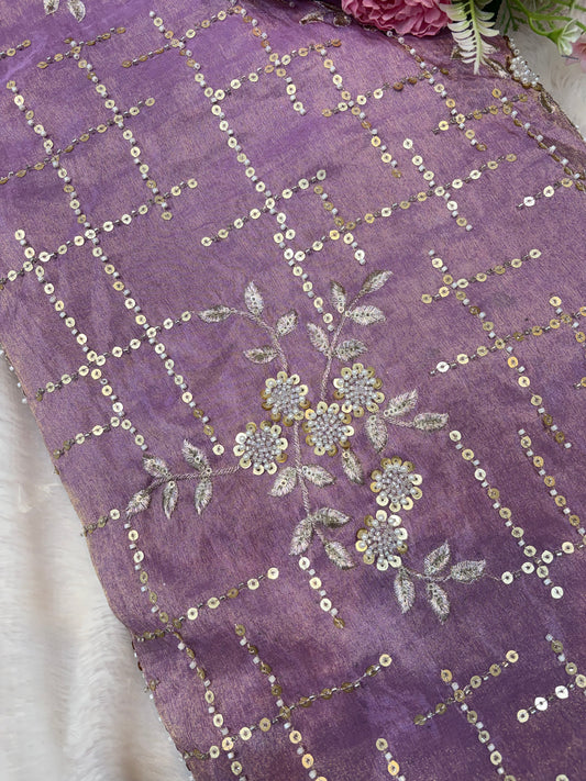😍Royal Handwork viscouse Tissue Silk Fabric 44inch width