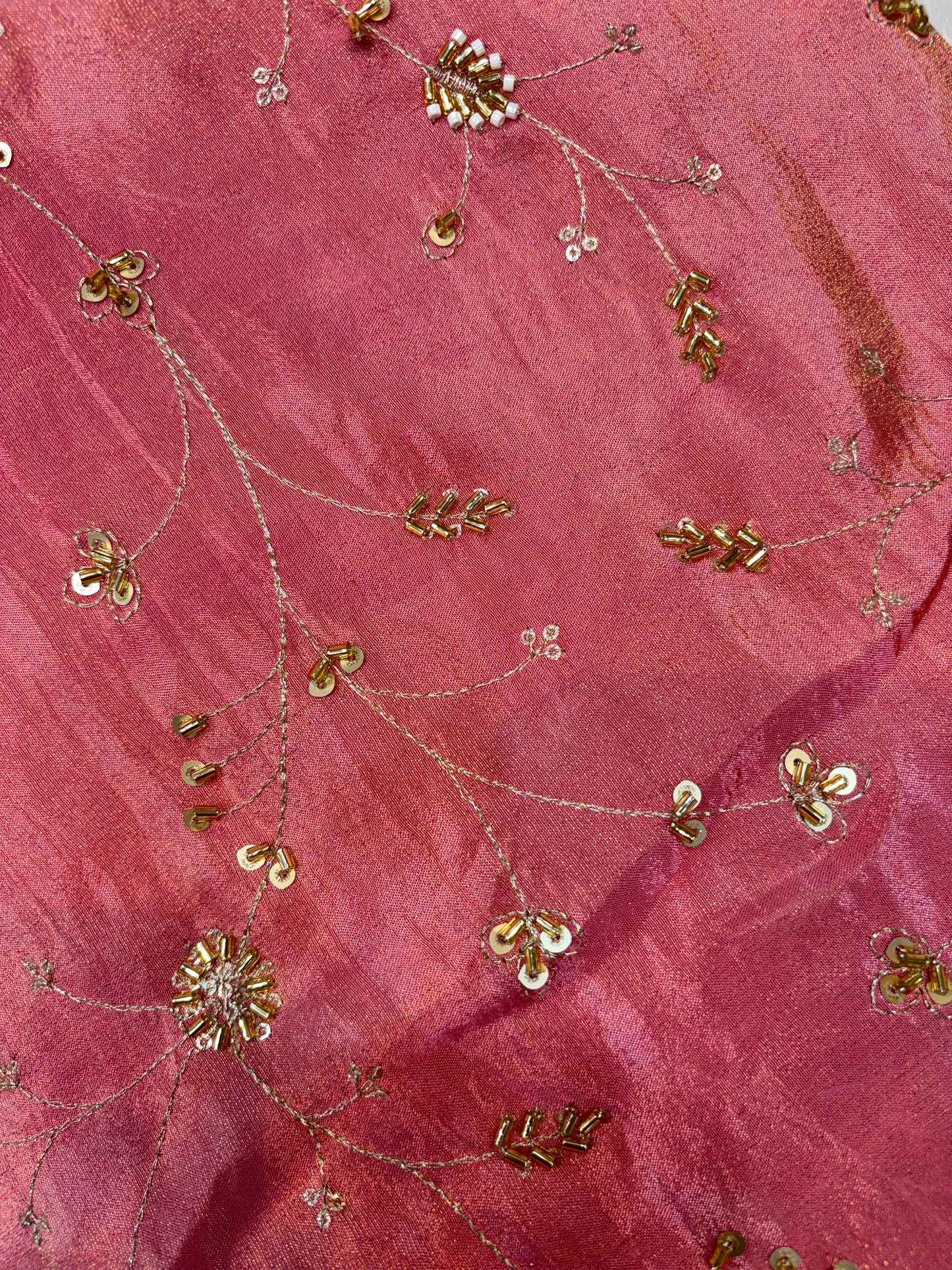 😍Royal Handwork viscouse Tissue Silk Fabric 44inch width