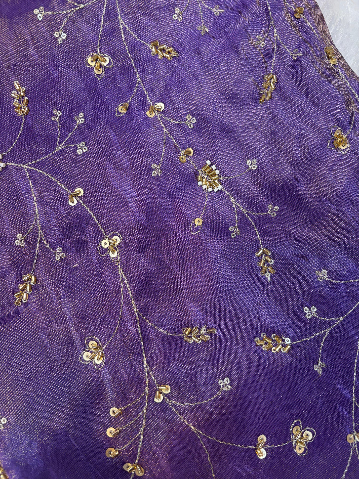 😍Royal Handwork viscouse Tissue Silk Fabric 44inch width