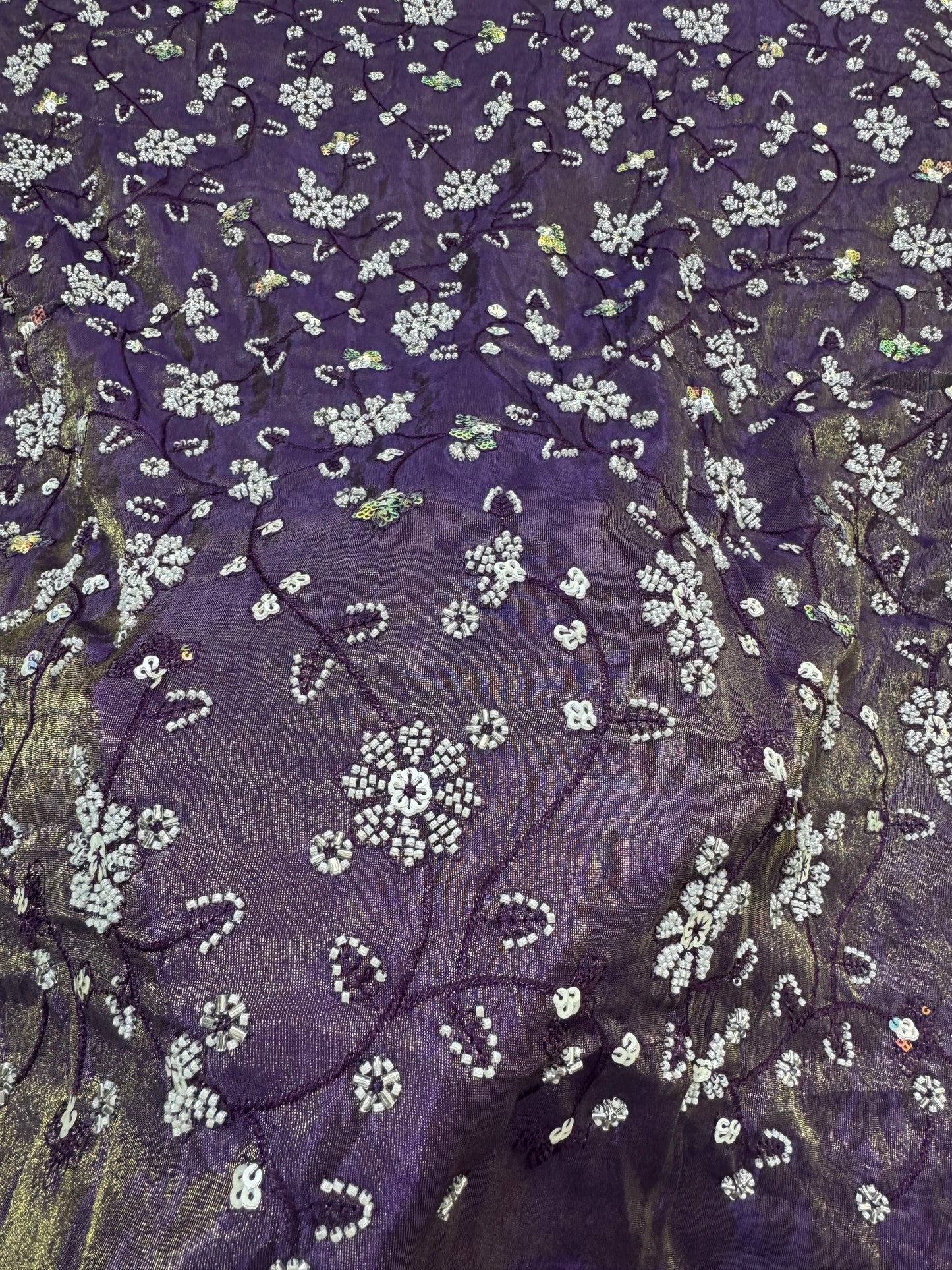 Viscouse tissu premium Luxury handwork cutdana work Sequins Fabric 45Inch width
