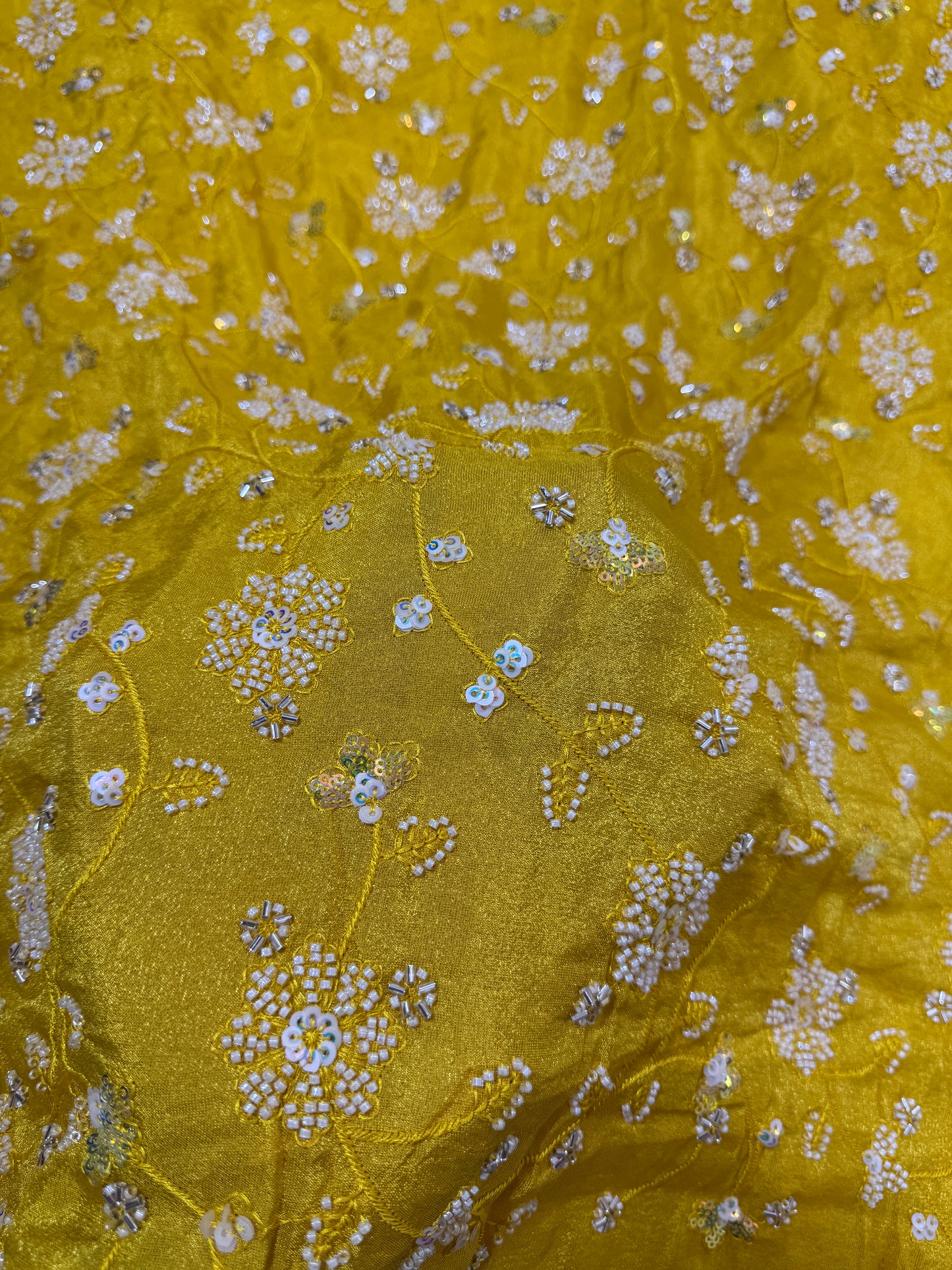 Viscouse tissu premium Luxury handwork cutdana work Sequins Fabric 45Inch width
