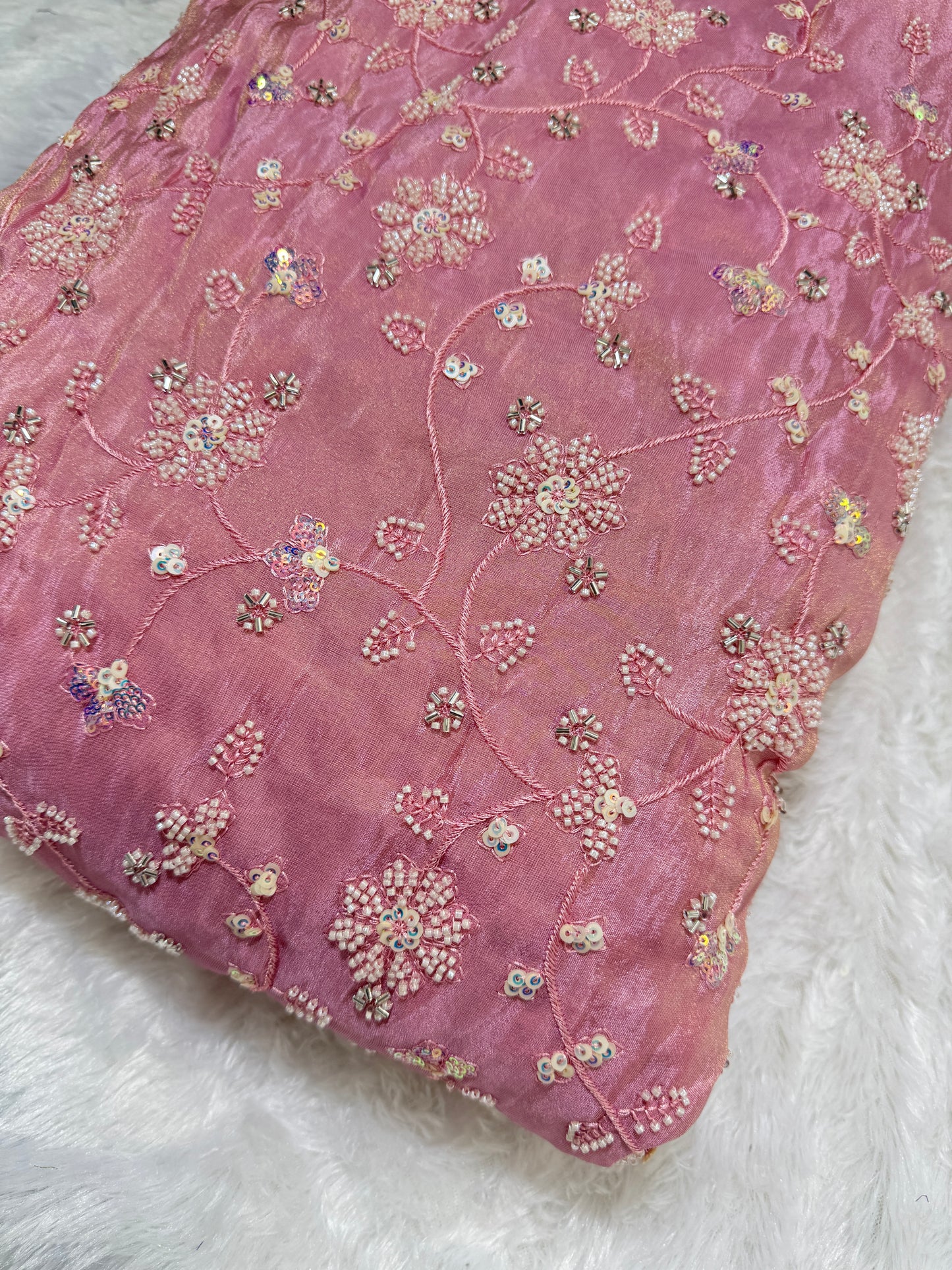 Viscouse tissu premium Luxury handwork cutdana work Sequins Fabric 45Inch width