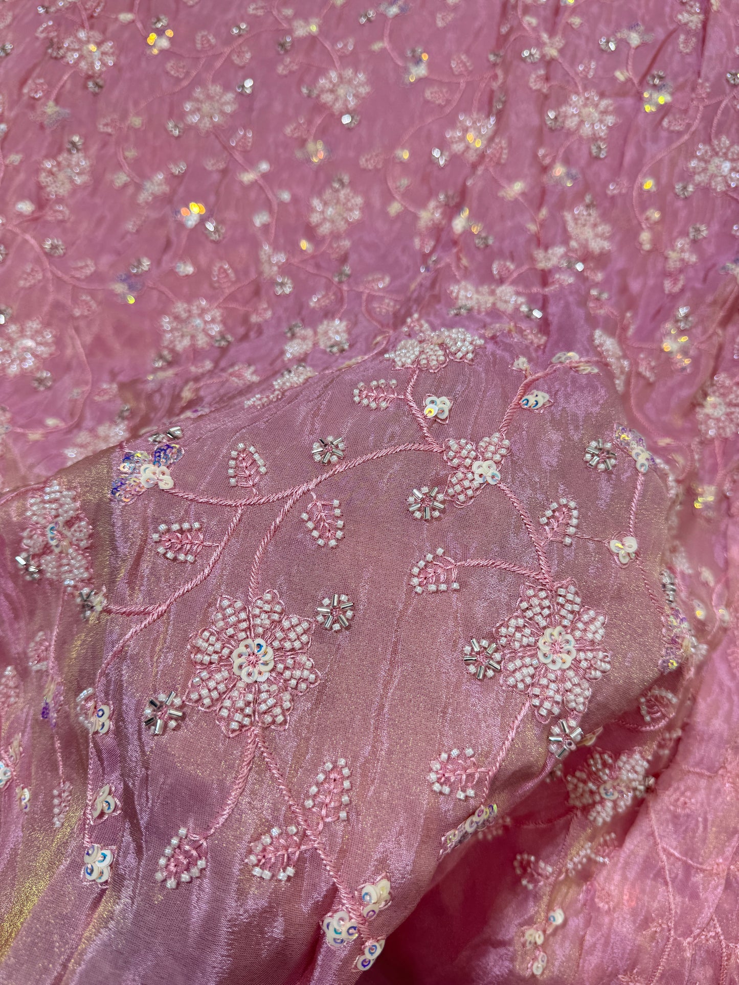 Viscouse tissu premium Luxury handwork cutdana work Sequins Fabric 45Inch width