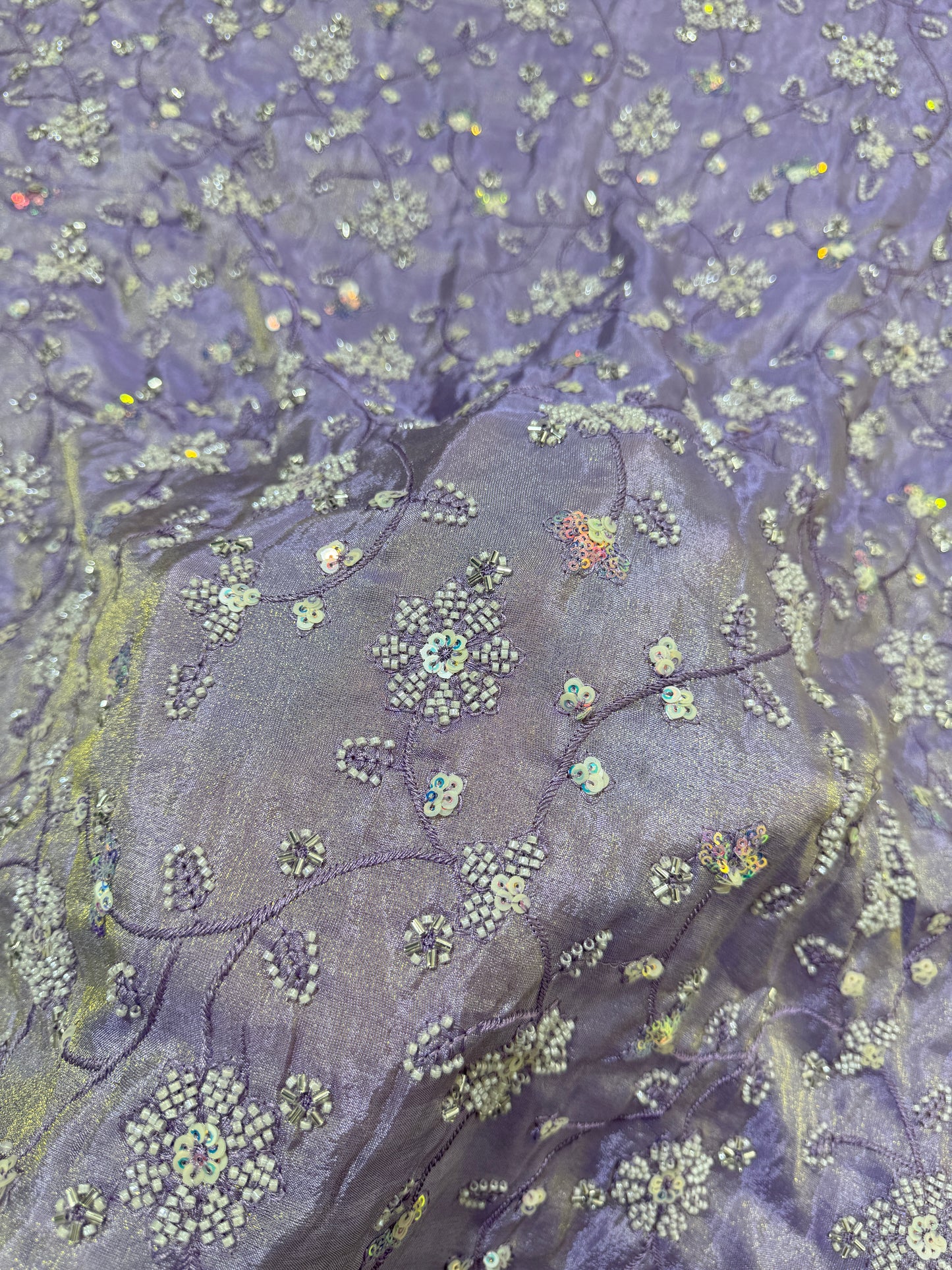 Viscouse tissu premium Luxury handwork cutdana work Sequins Fabric 45Inch width