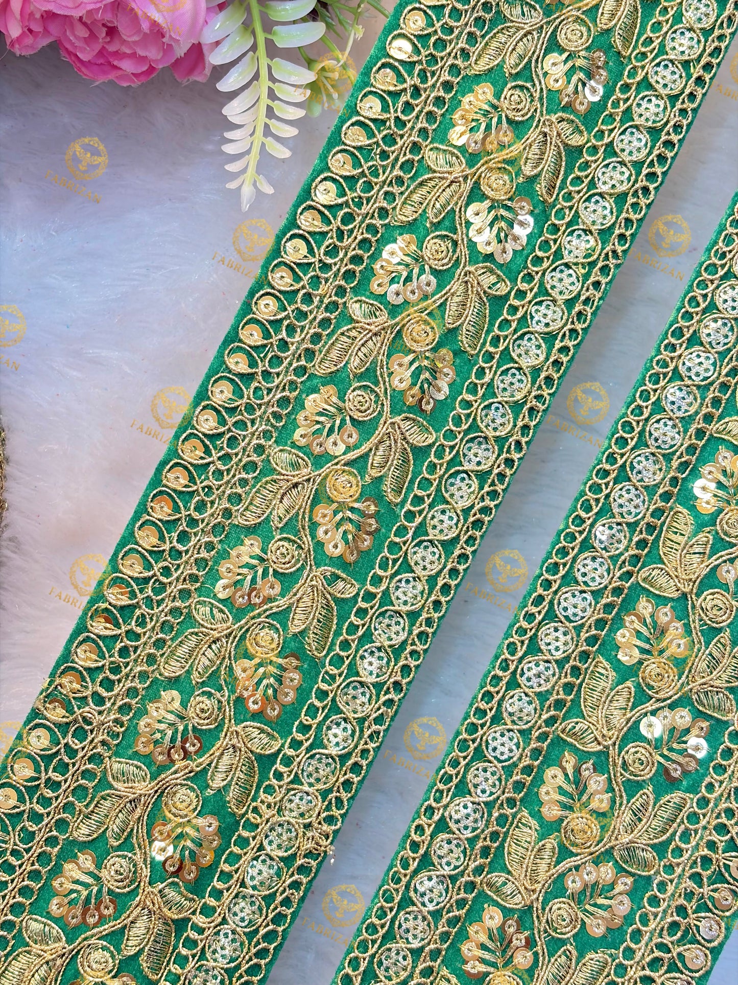 Premium Maharani Gold Zari Embroidered Lace 3inch (pack of 9 meter ) Saree border, lehenga, blouse, dupatta, gowns