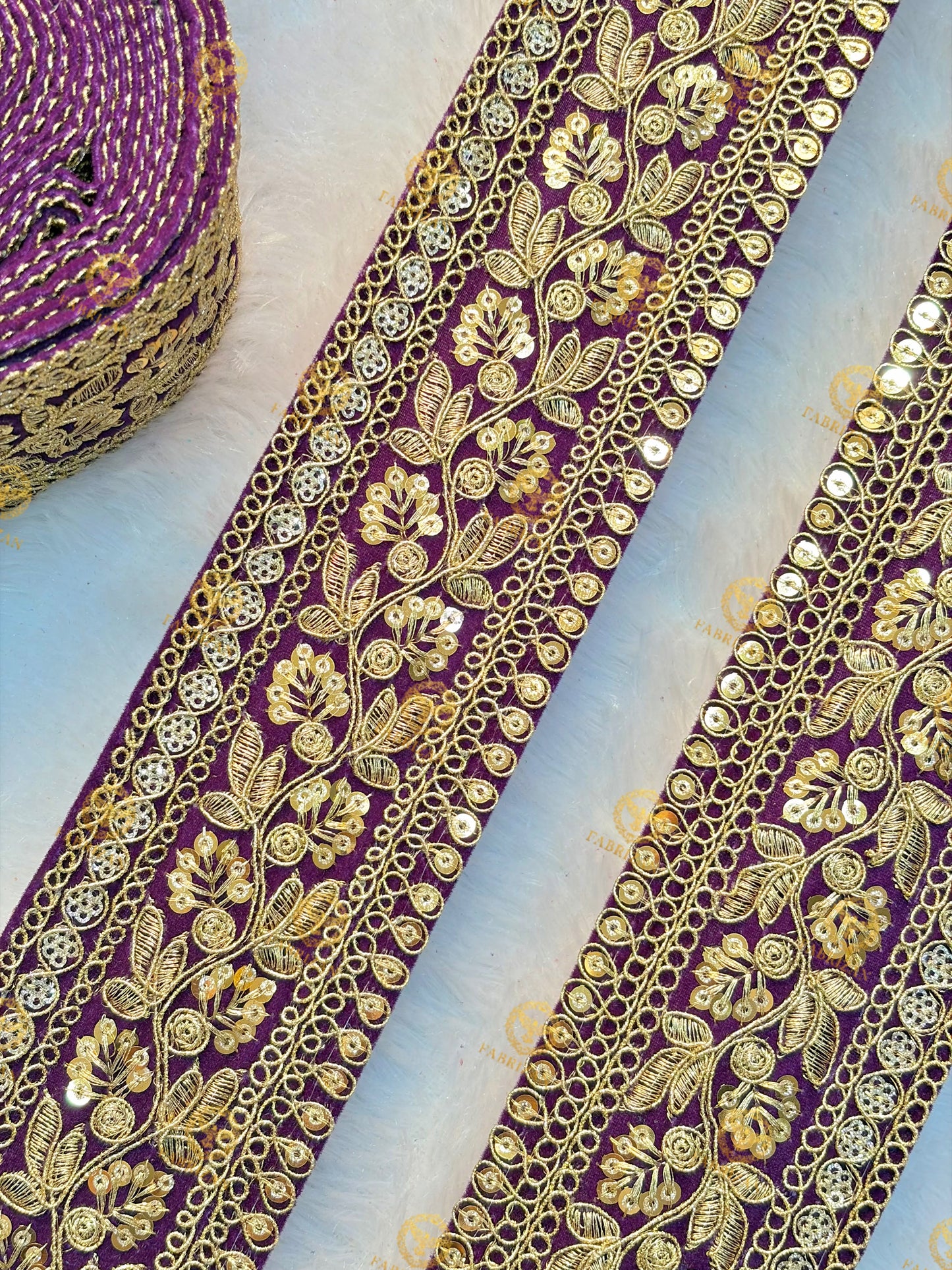 Premium Maharani Gold Zari Embroidered Lace 3inch (pack of 9 meter ) Saree border, lehenga, blouse, dupatta, gowns