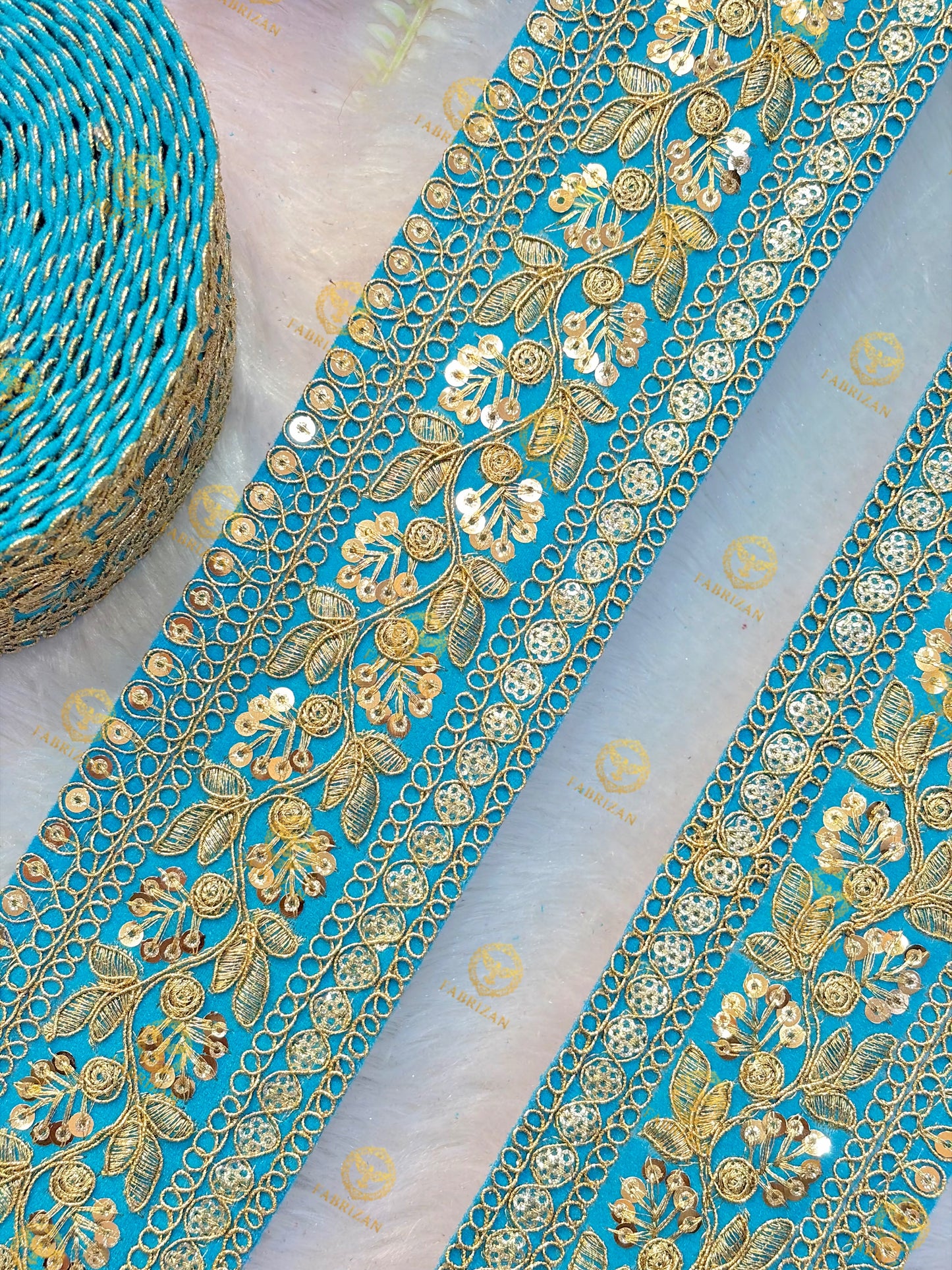 Premium Maharani Gold Zari Embroidered Lace 3inch (pack of 9 meter ) Saree border, lehenga, blouse, dupatta, gowns
