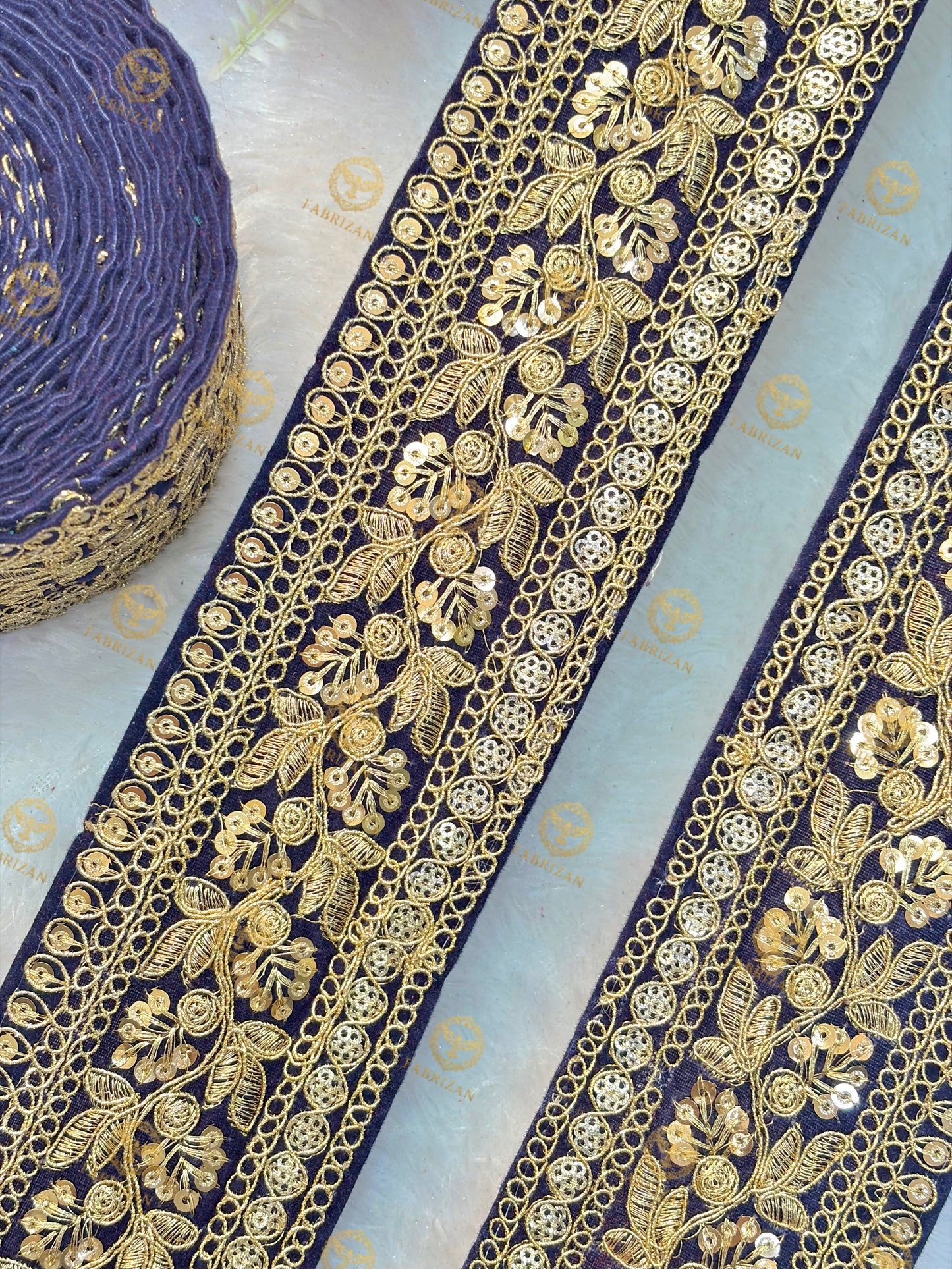 Premium Maharani Gold Zari Embroidered Lace 3inch (pack of 9 meter ) Saree border, lehenga, blouse, dupatta, gowns