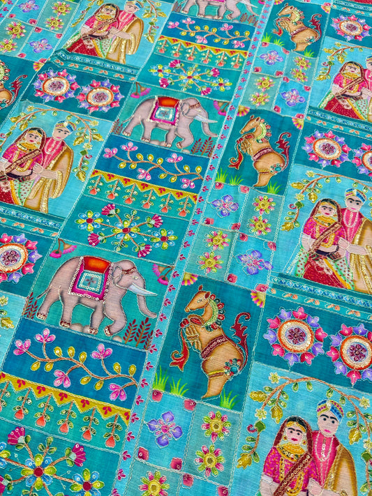 👸🤴Execlusive 😍design in raja Rani position printed ♥️chenon fabric 44width