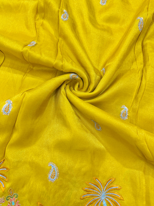 😍Pure viscouse tissu embroidery border 💕with elephant 🐘desing lehanga,Sari,blouse , dress 45-inch width