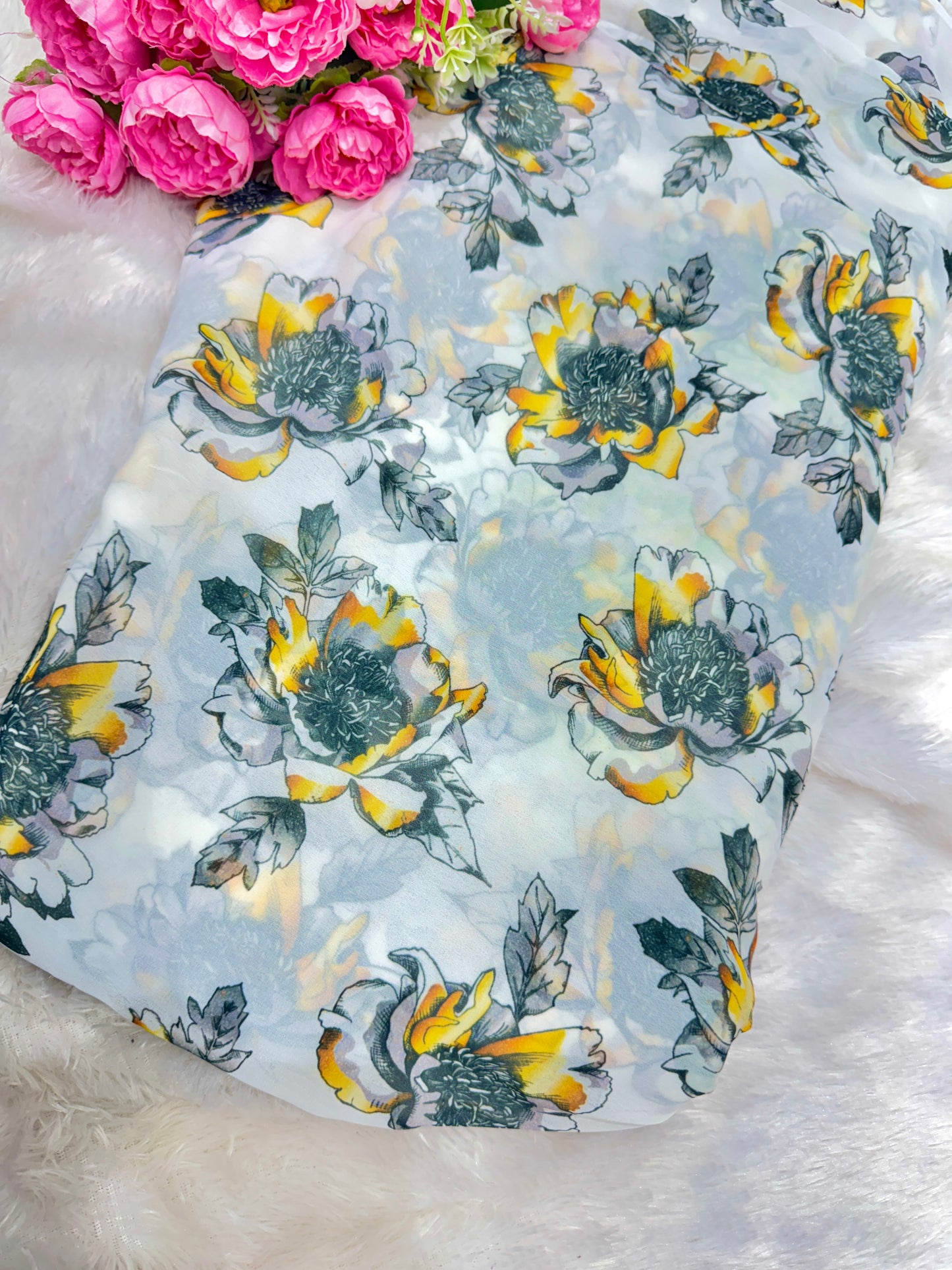 100% Soft šprinted georgette,š„»Lightweight 44-45inch width Sare , Anarkali , dresses