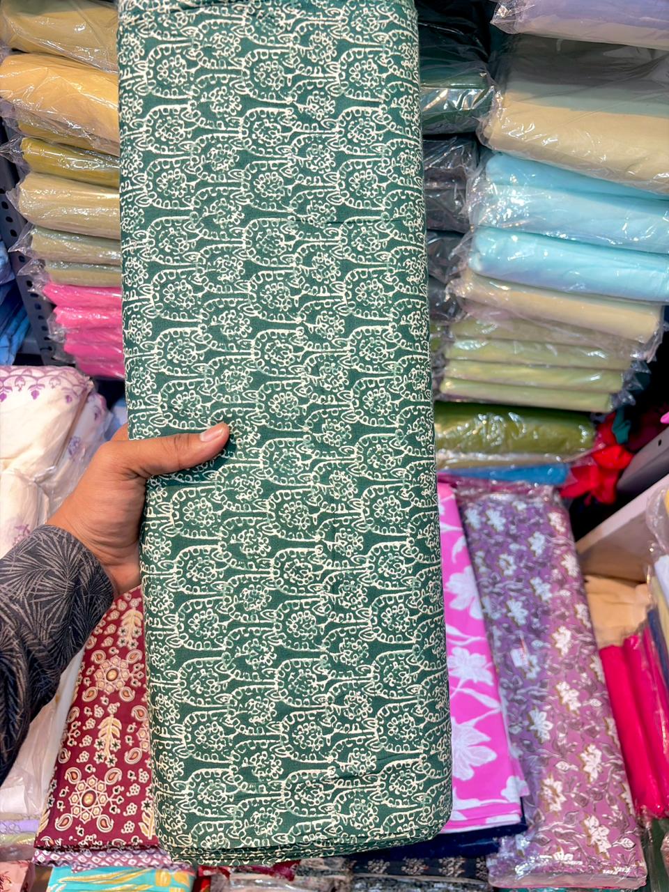 Premium Cambric Cotton Floral Print Fabric – Elegance (44” Width)