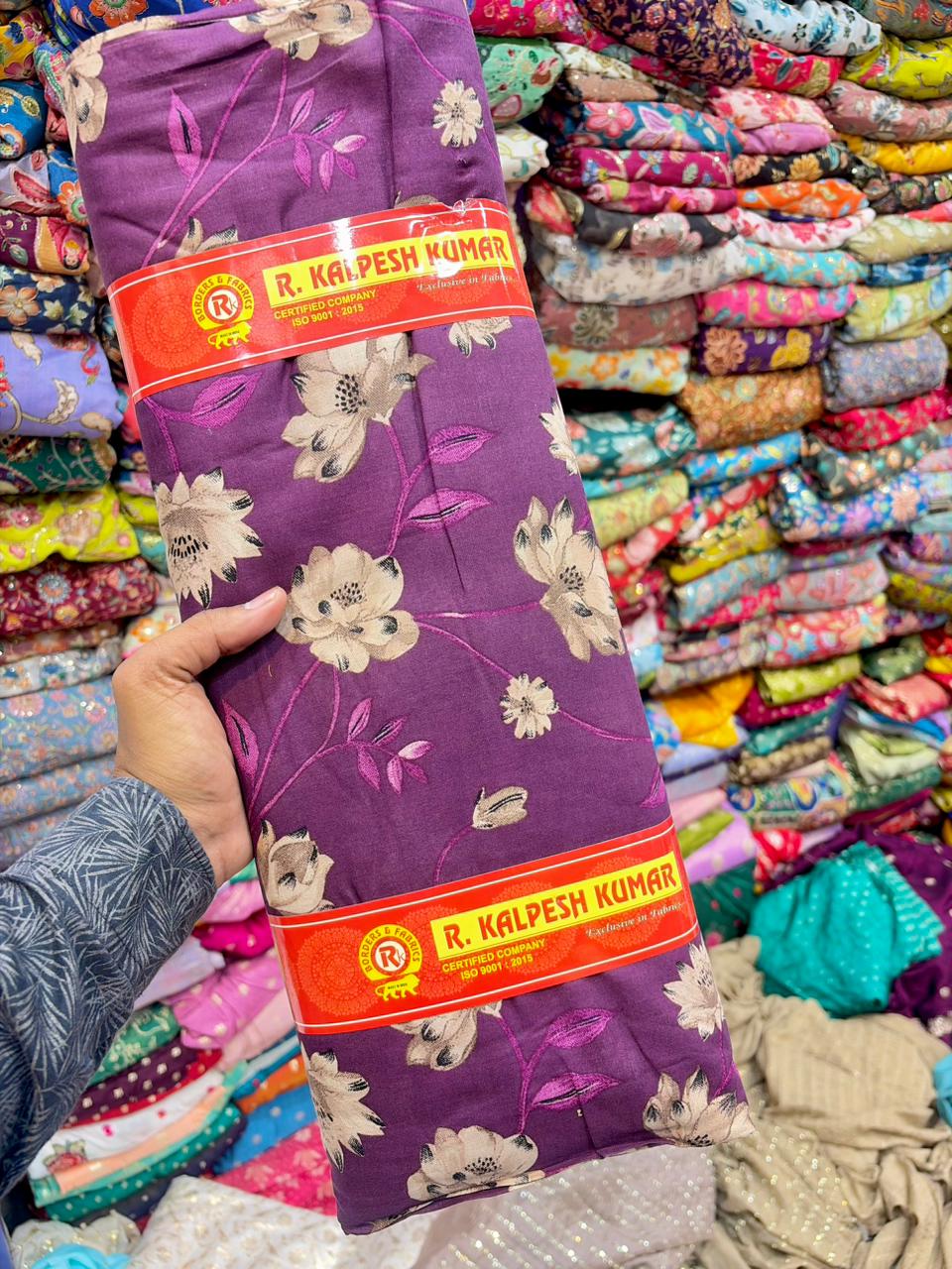 Premium Cambric Cotton Floral Print Fabric – Elegance (44” Width)
